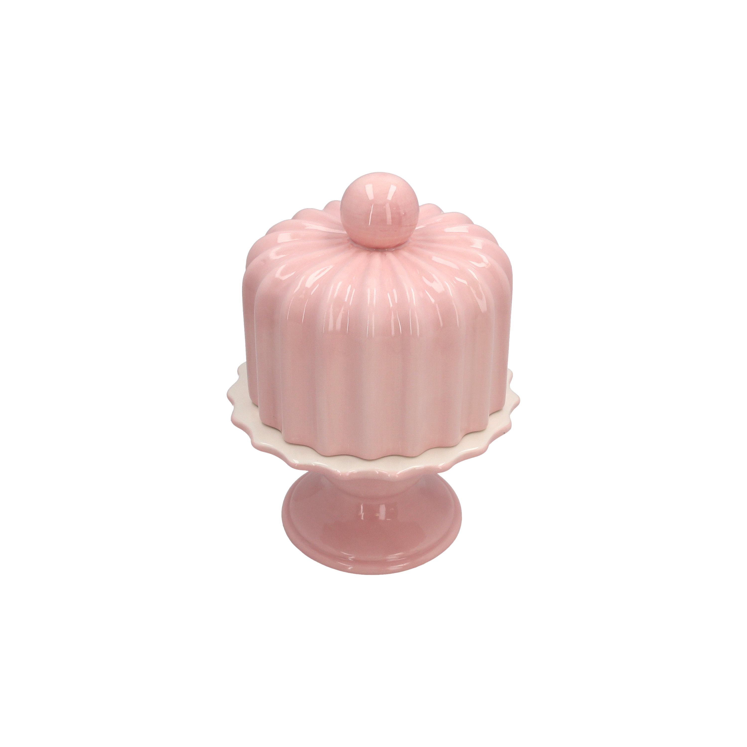 Alzata con coperchio pink 24x17 cm