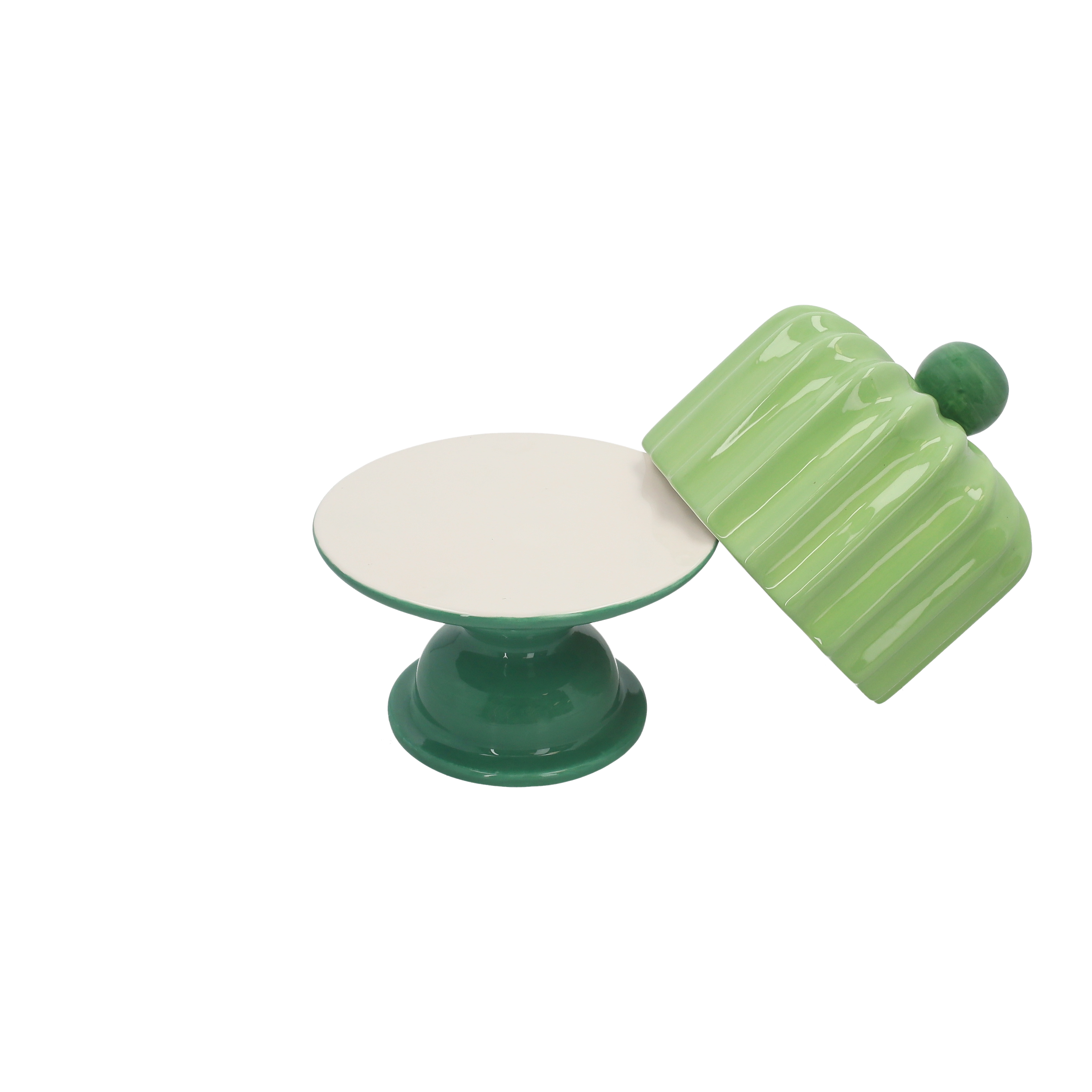 Alzata con coperchio green 30x18 cm