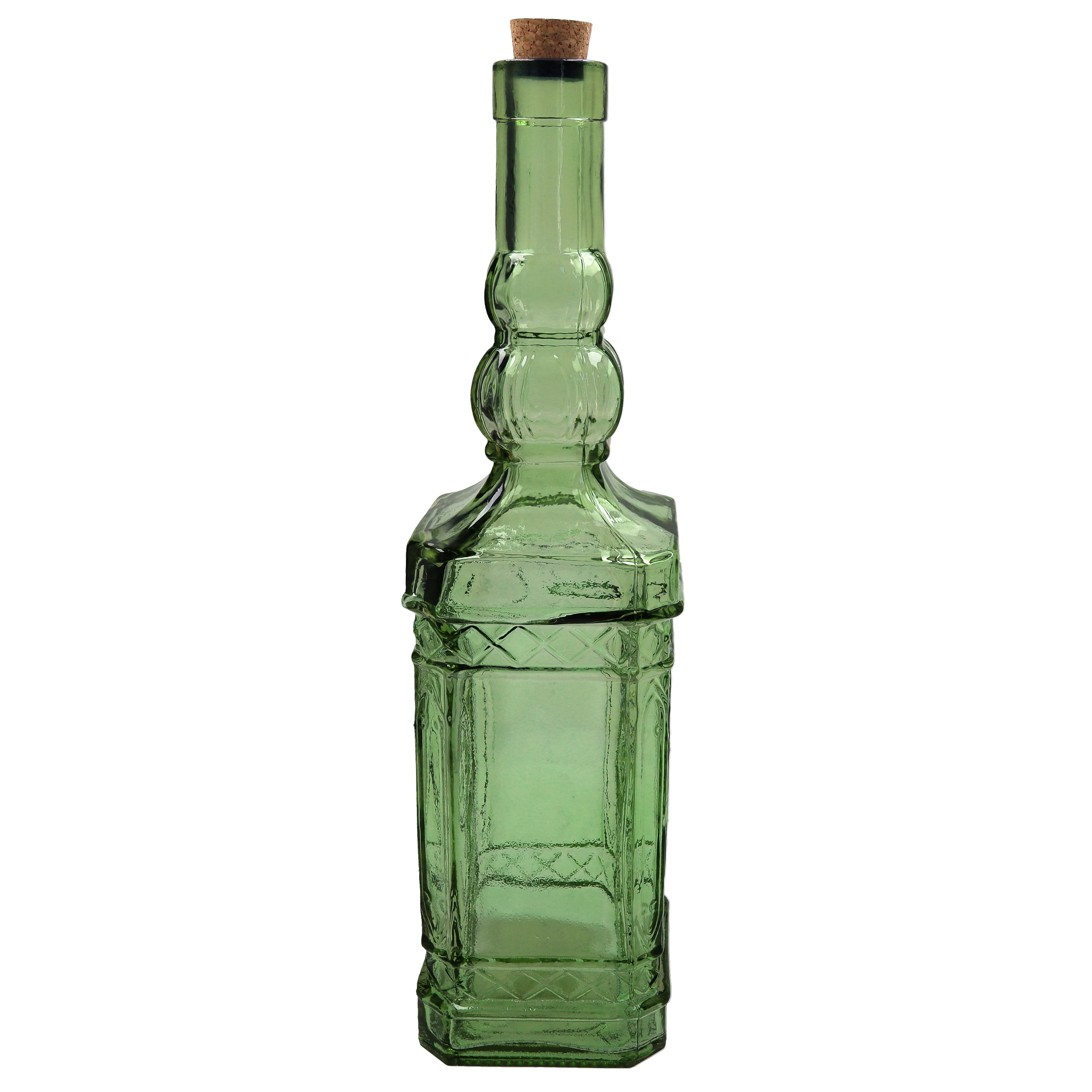 Bottiglia decorativa verde con tappo Altezza cm 48