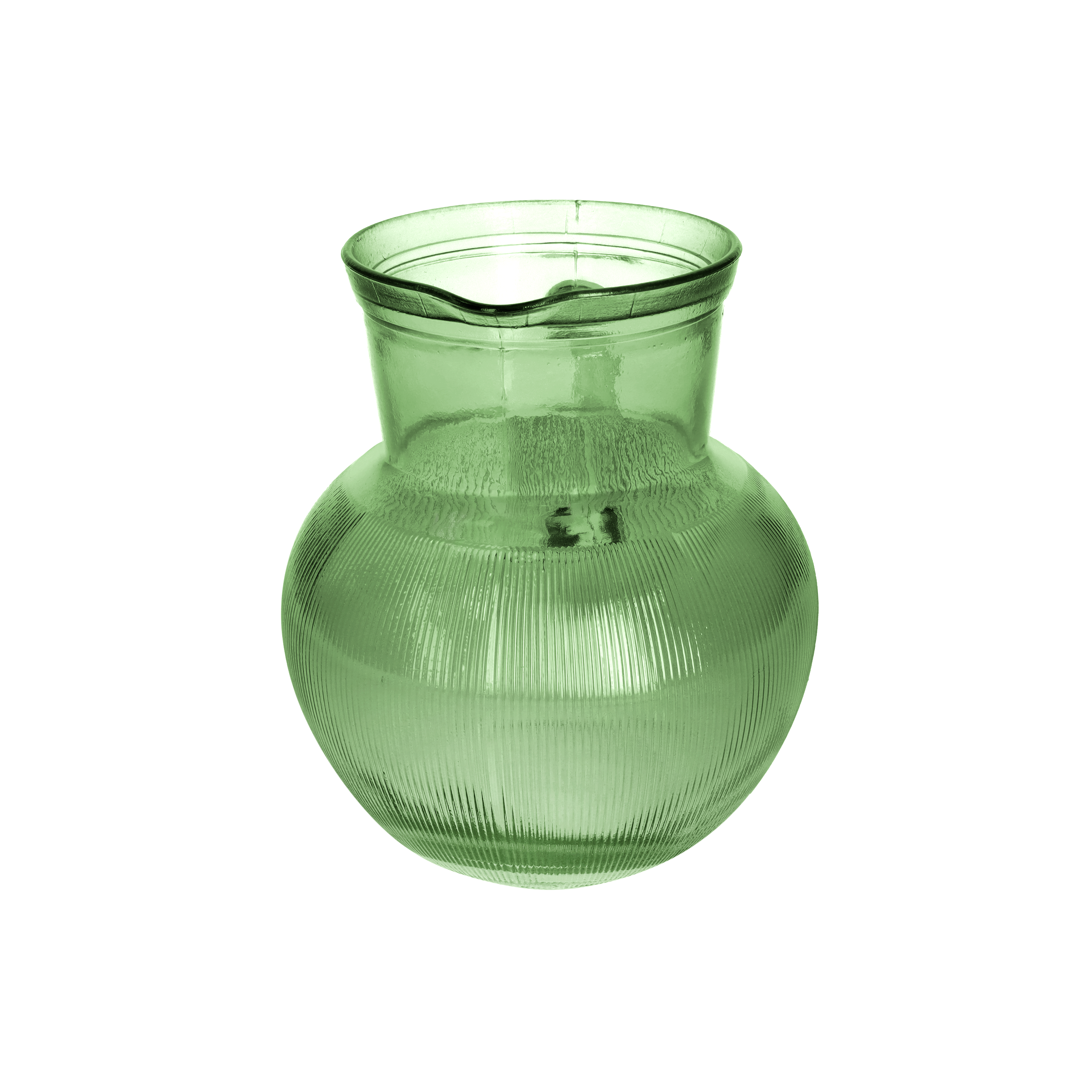 Brocca verde in vetro h 20 d 17 cm