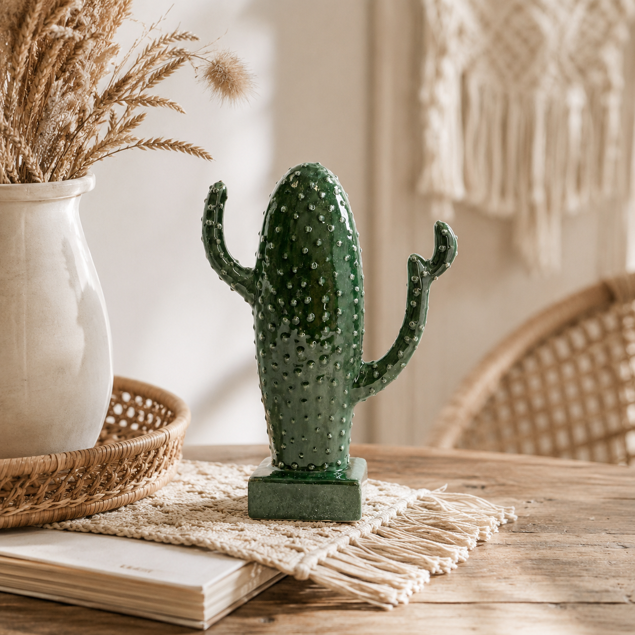 Cactus decorativo in ceramica h 36 x 27 x 8,5 cm