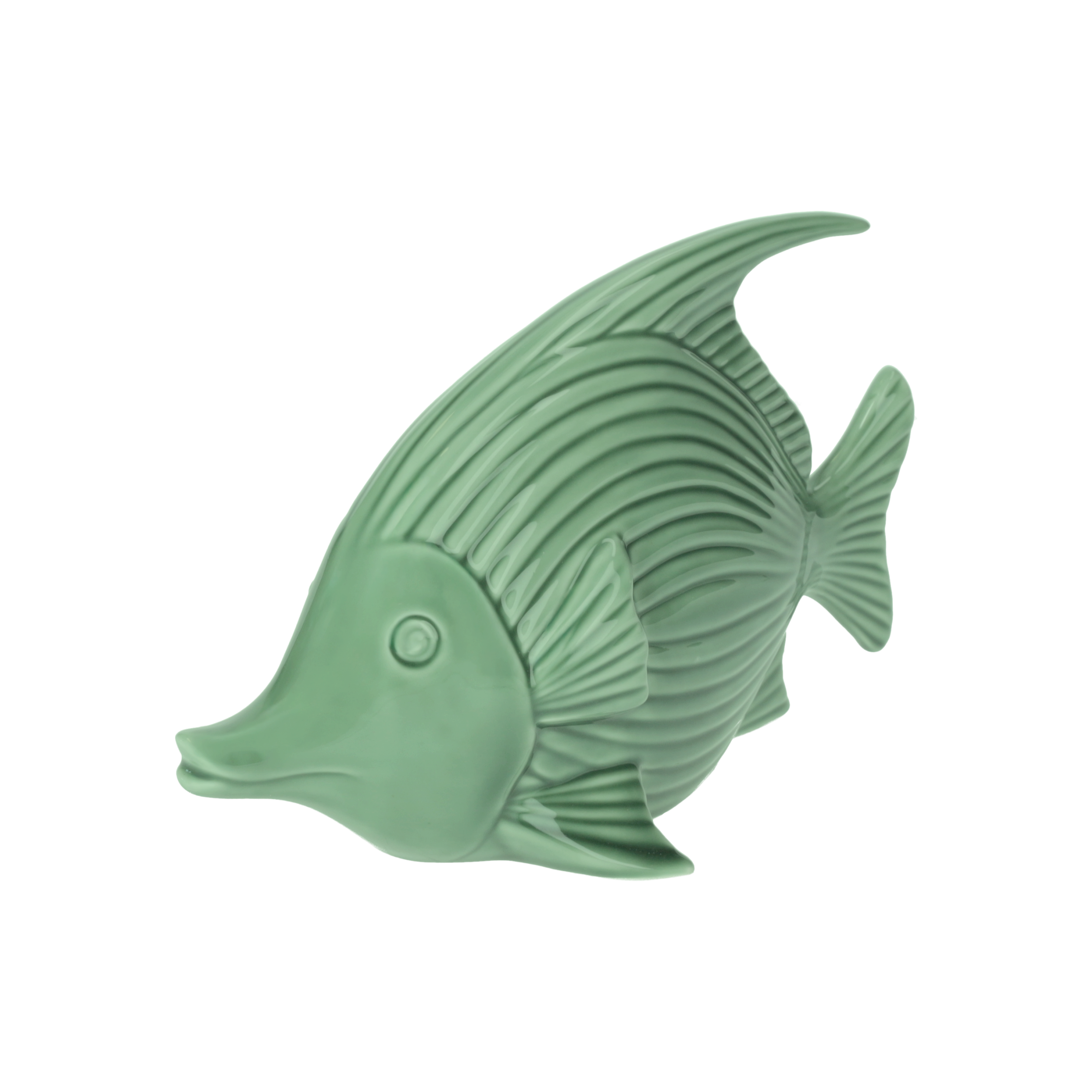Pesciolino decorativo ceramica verde H15x25x11