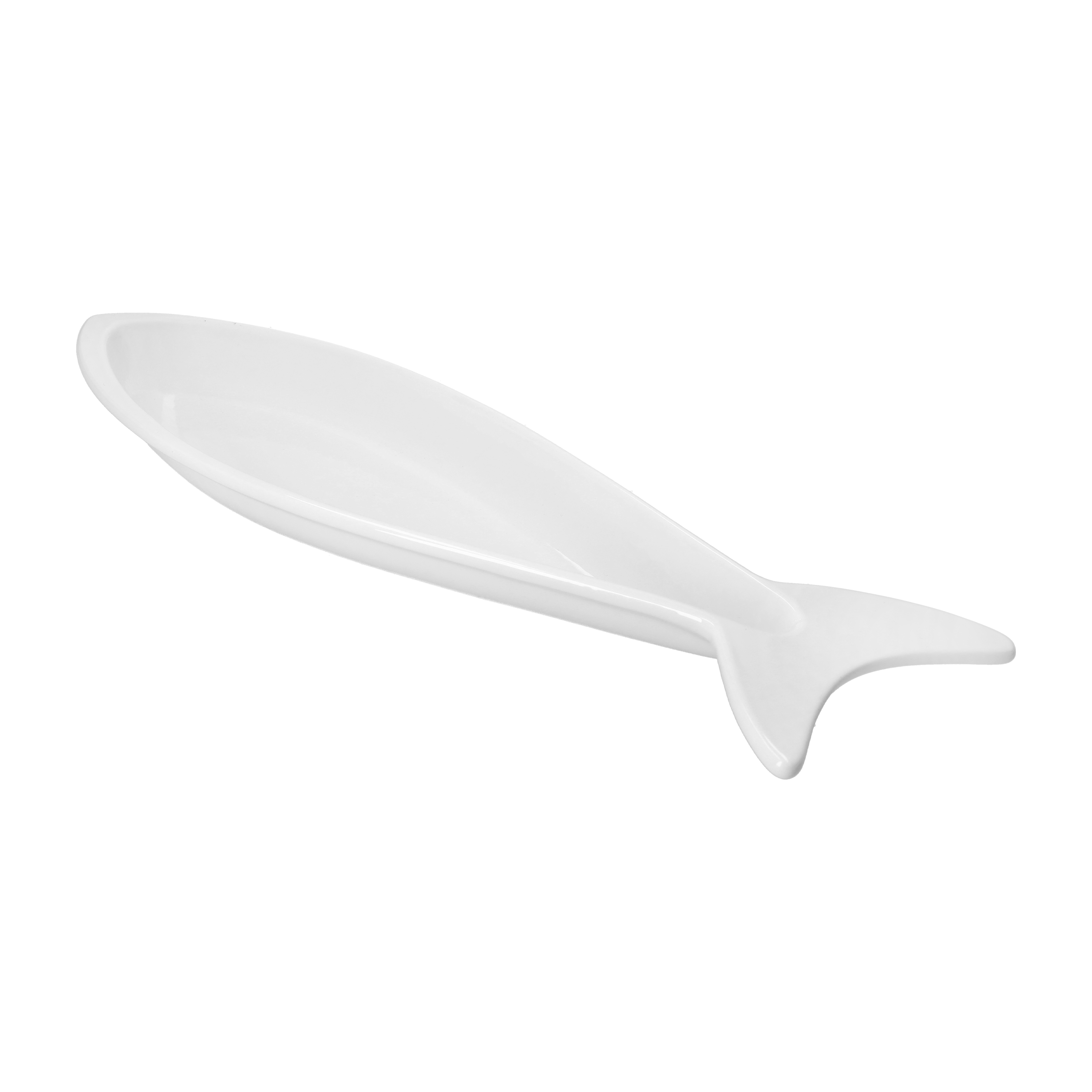Fondina pesce in ceramica bianca gr 50x13x4,5 cm