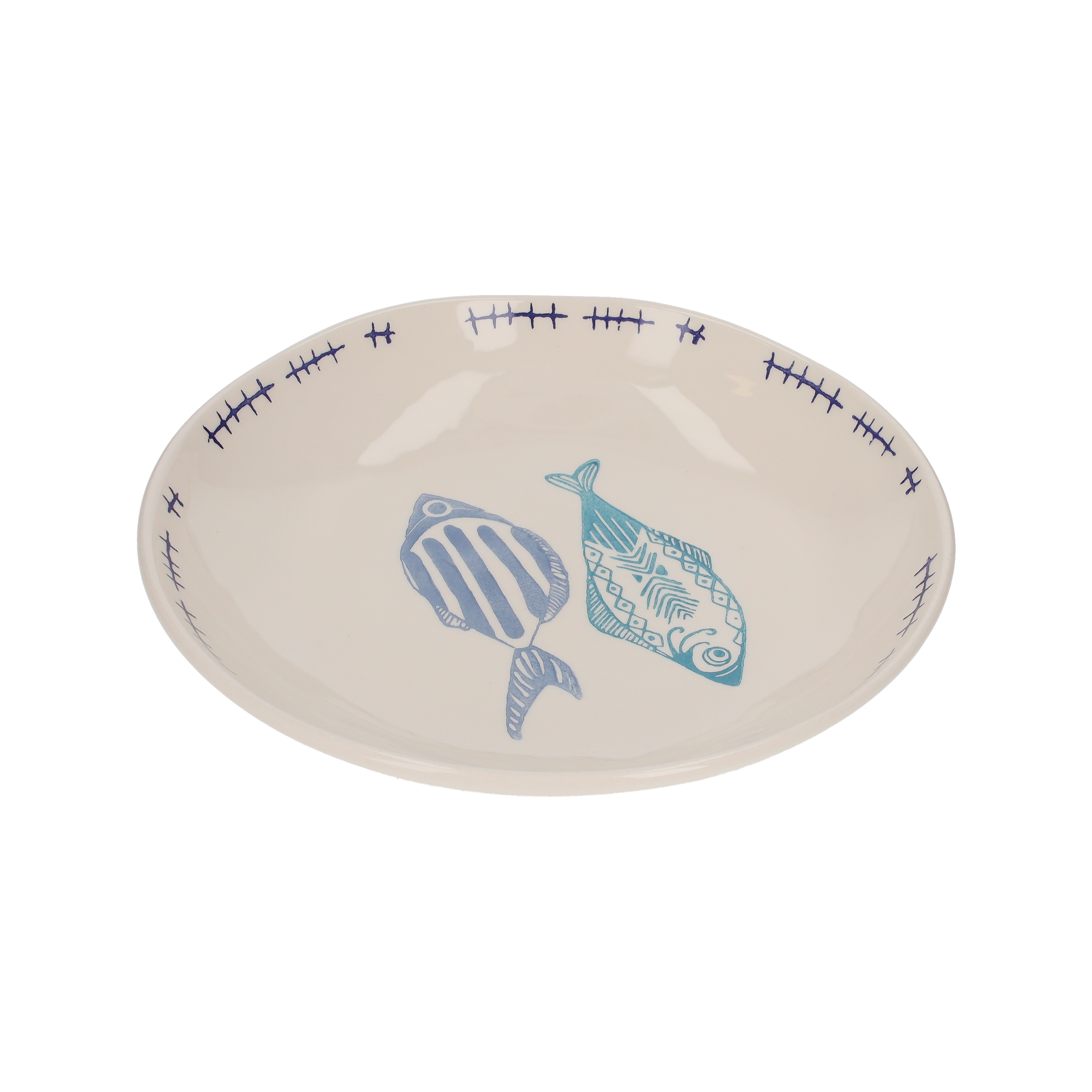 Insalatiera pesci in ceramica h 6x29 cm