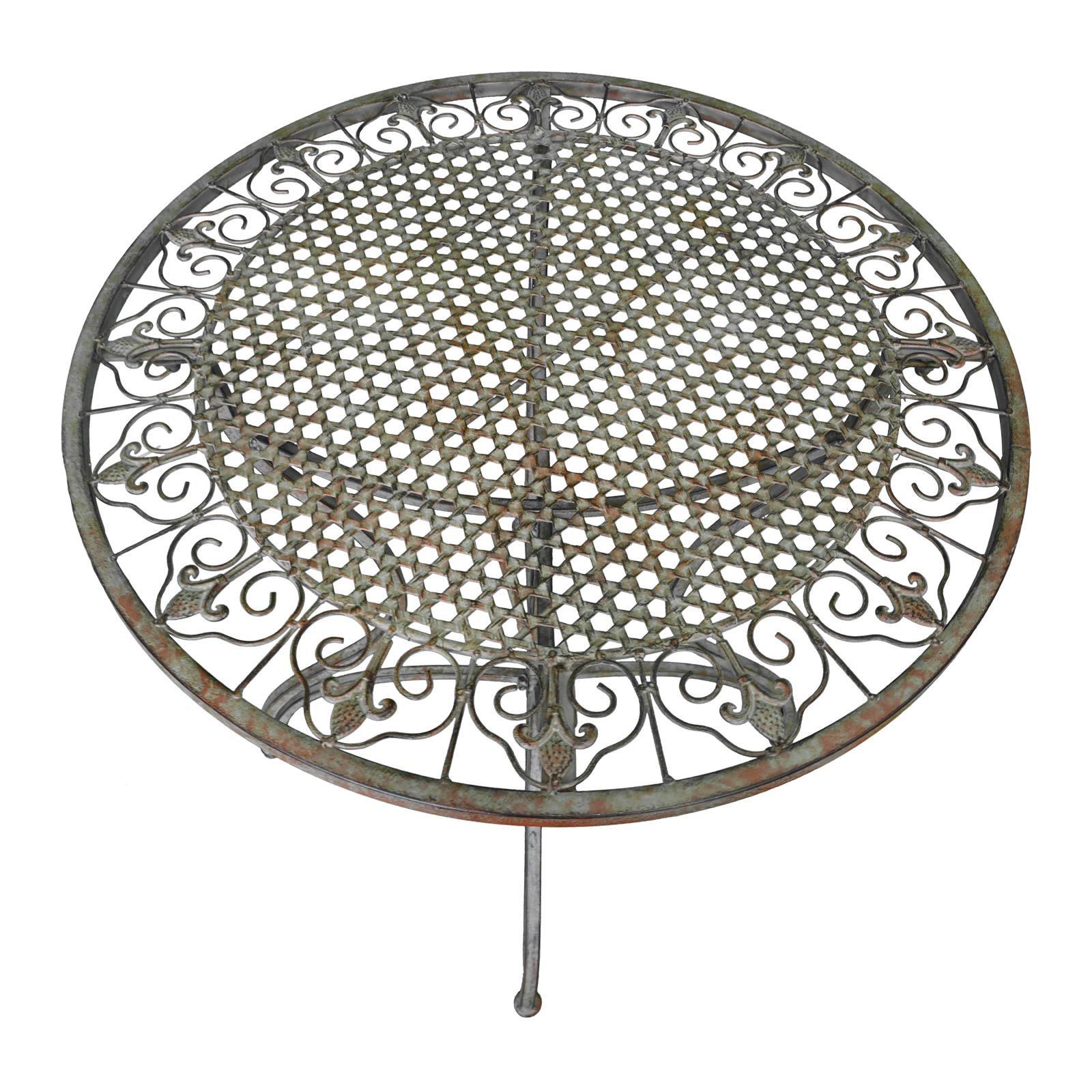 Tavolo in ferro tondo verde inglese d 70 h 75 cm