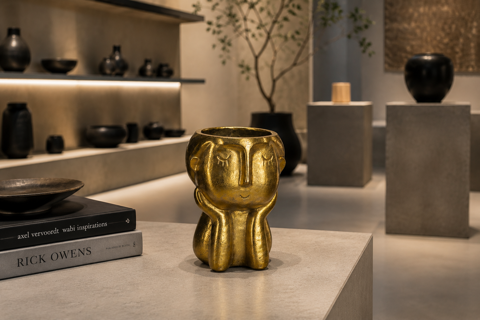Testa decorativa gold in resina h 20x17 cm