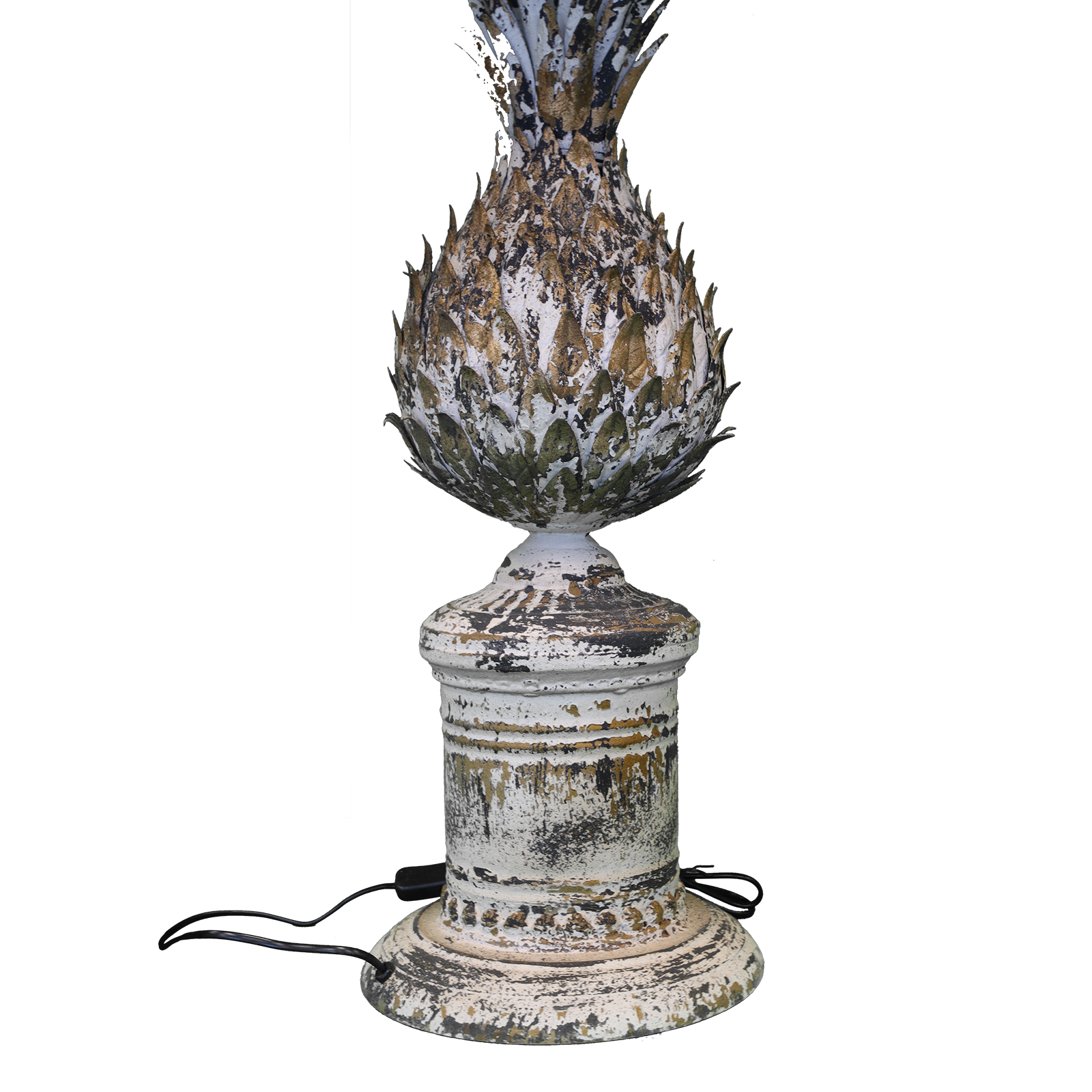 Lampada ananas con paralume in ferro h 97 d 45 cm