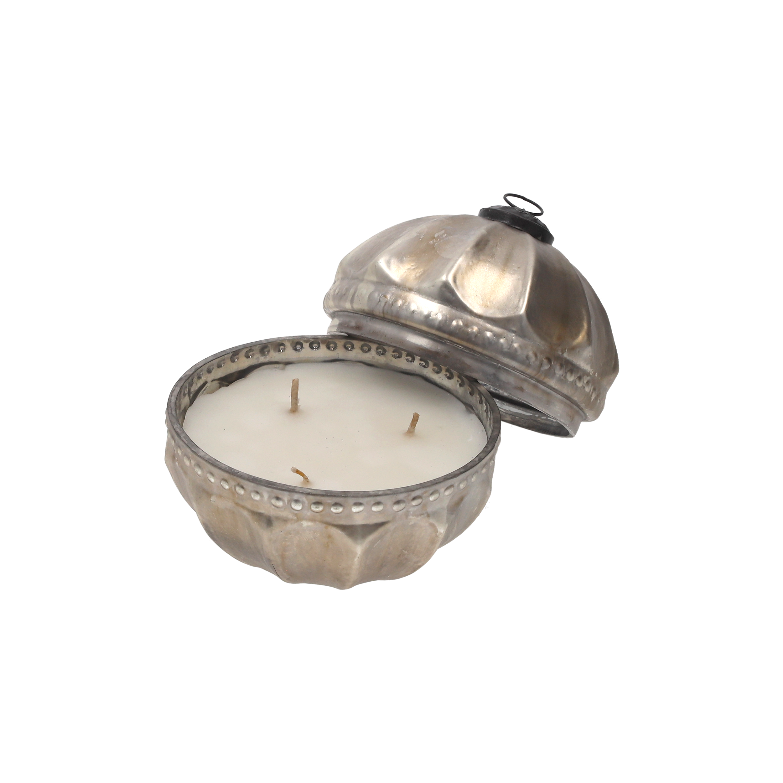 Candela palla argento antik 13x13 cm