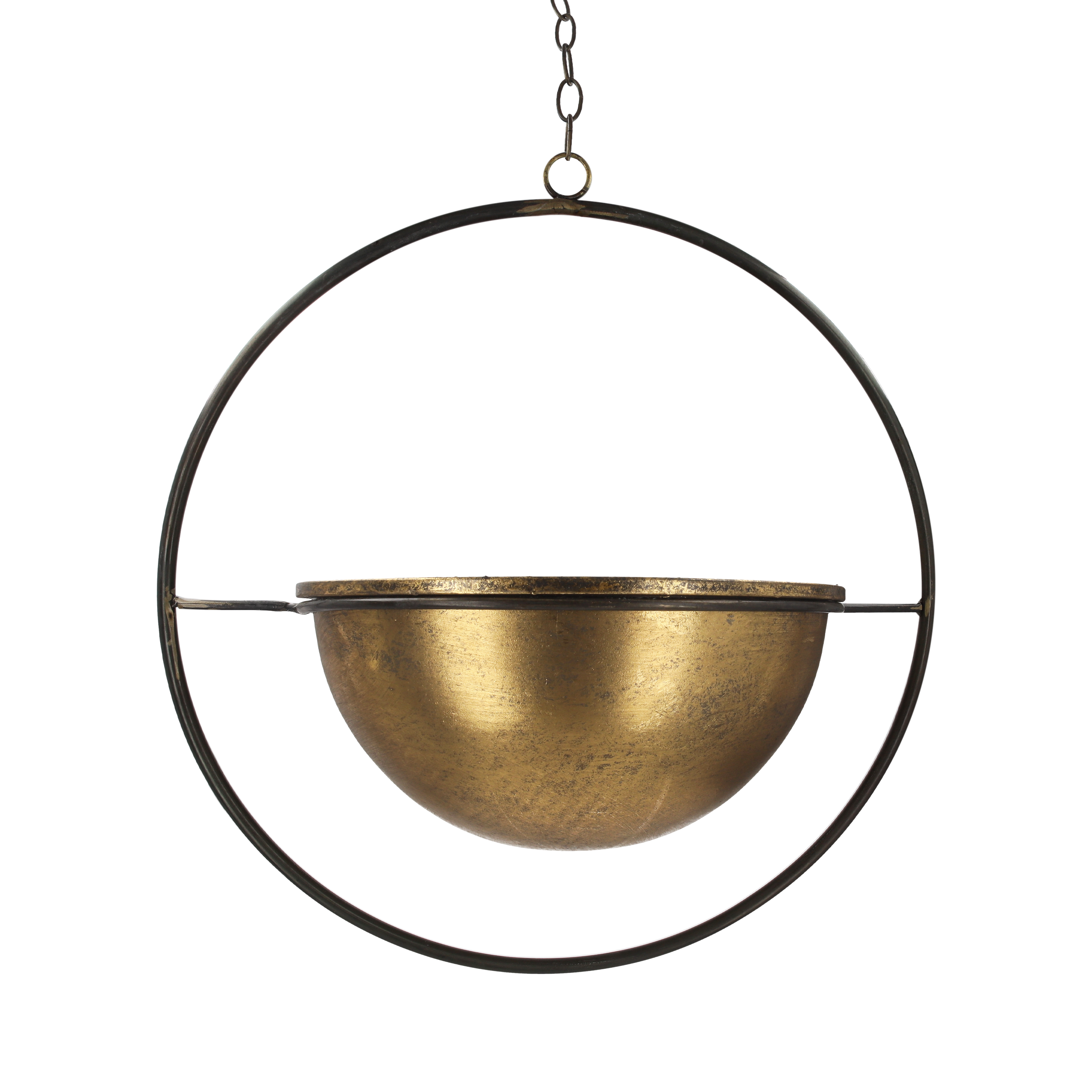 Portapiante sospeso in metallo colore oro 40x26x115 h