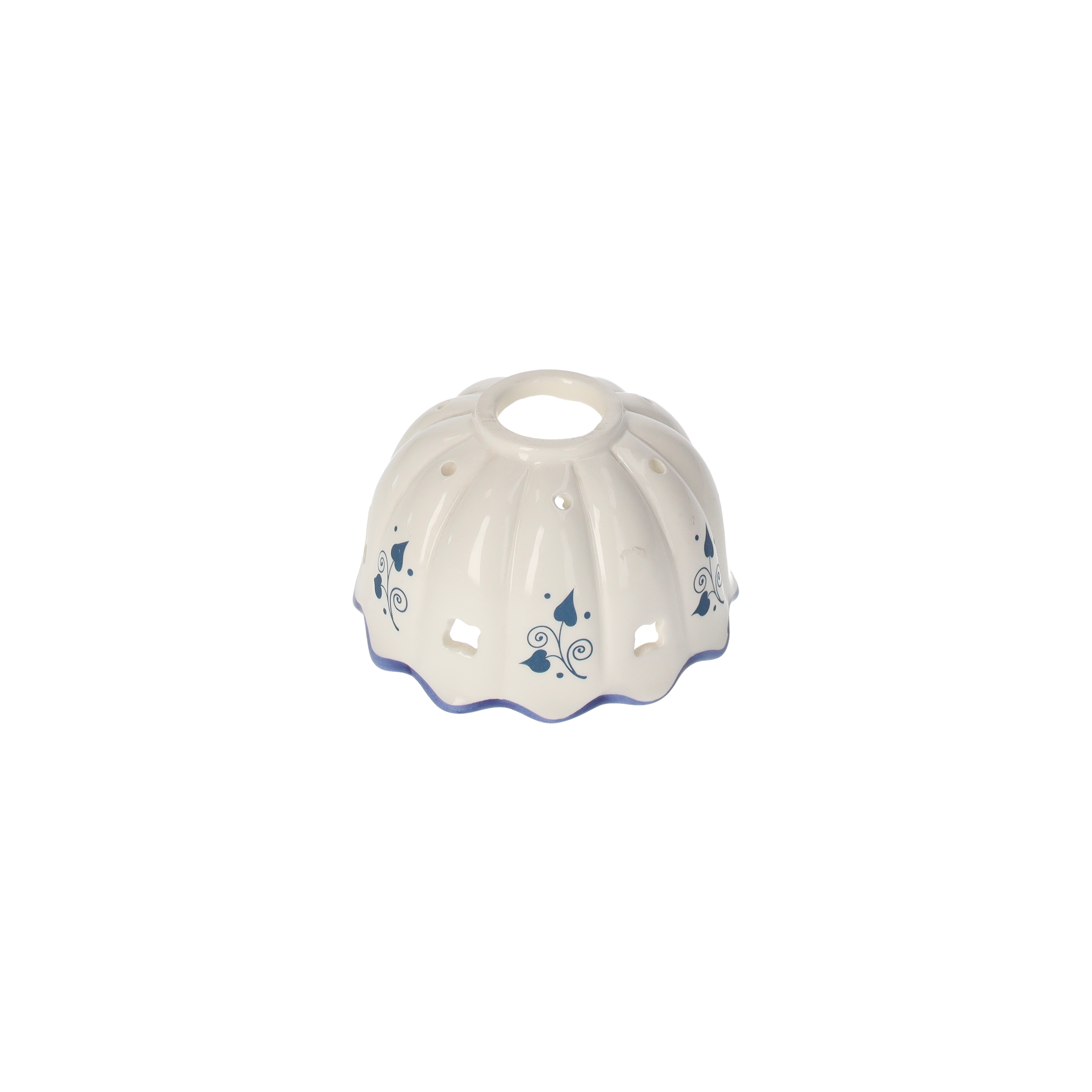 Cupolina paralume costine decorazione blu d 11 cm