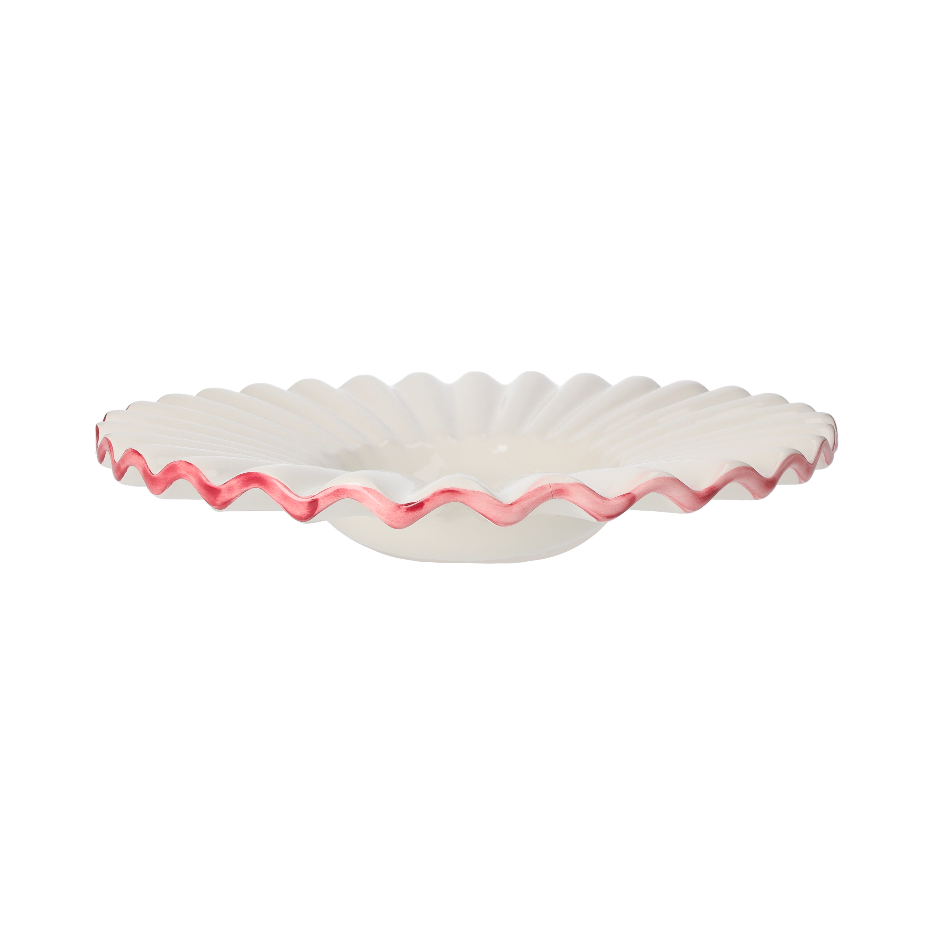Paralume in ceramica d 39 h 8 cm bordo rosa
