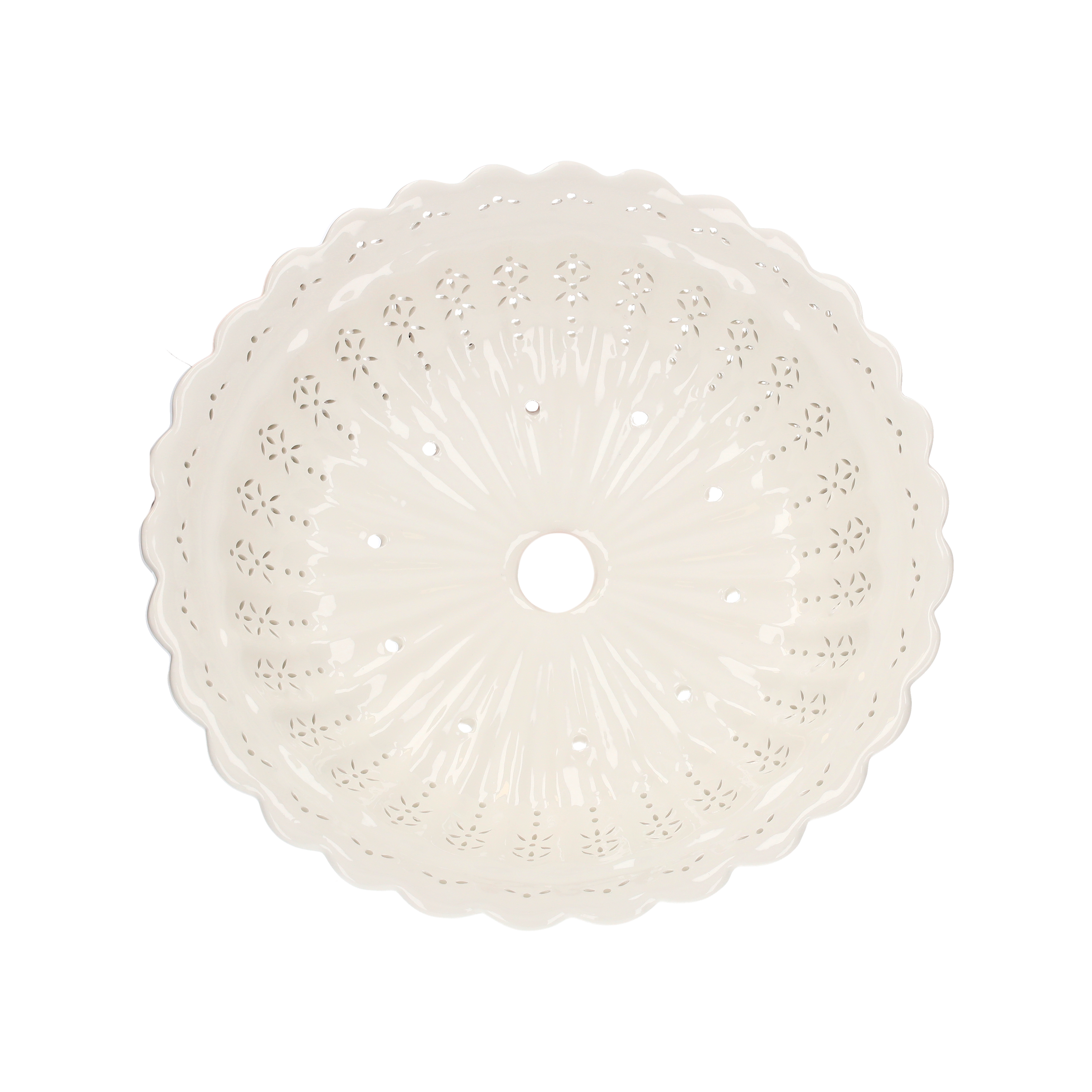 Paralume cupola smerlata traforo d 42 h 11 cm in ceramica