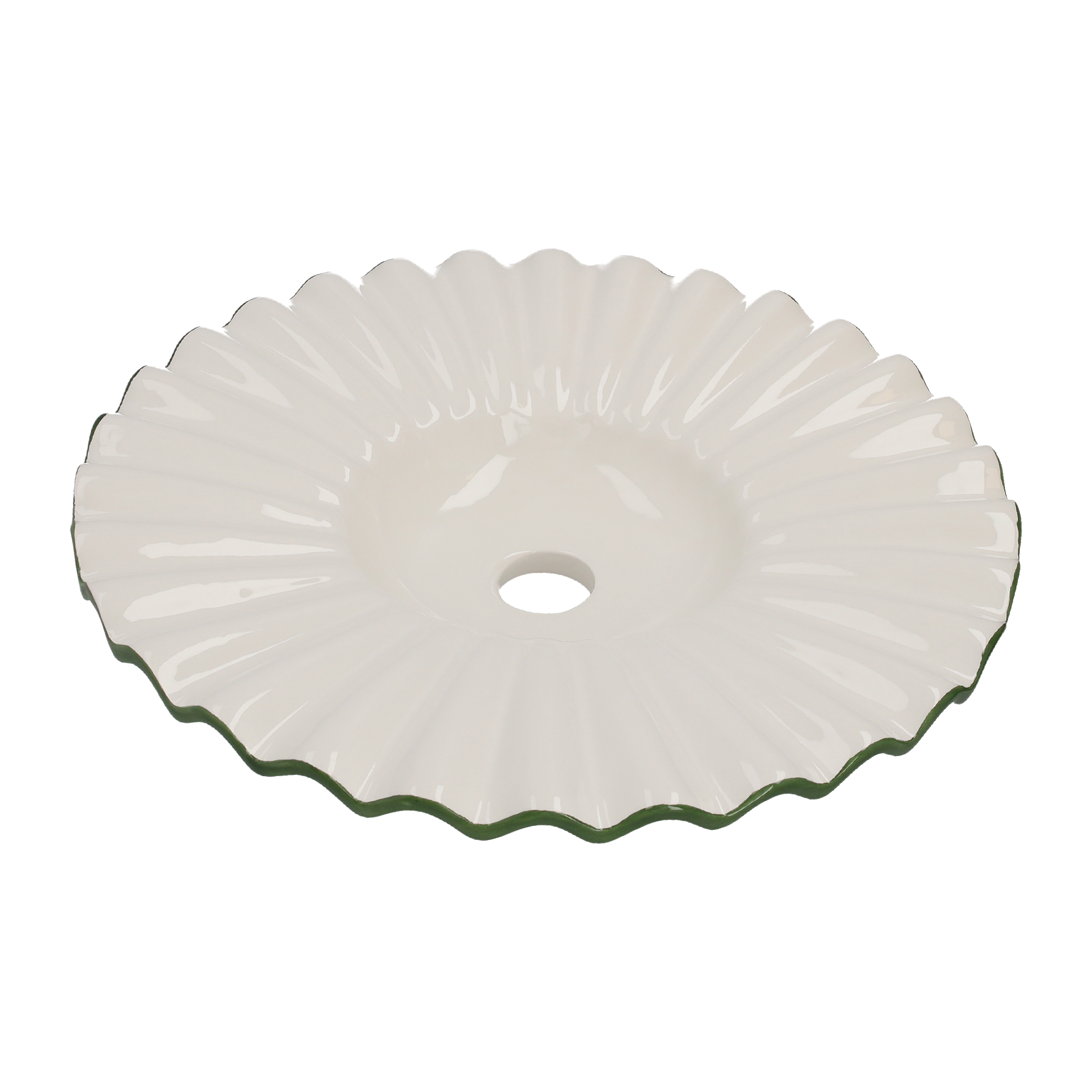 Paralume in ceramica verde d 39 h 8 cm