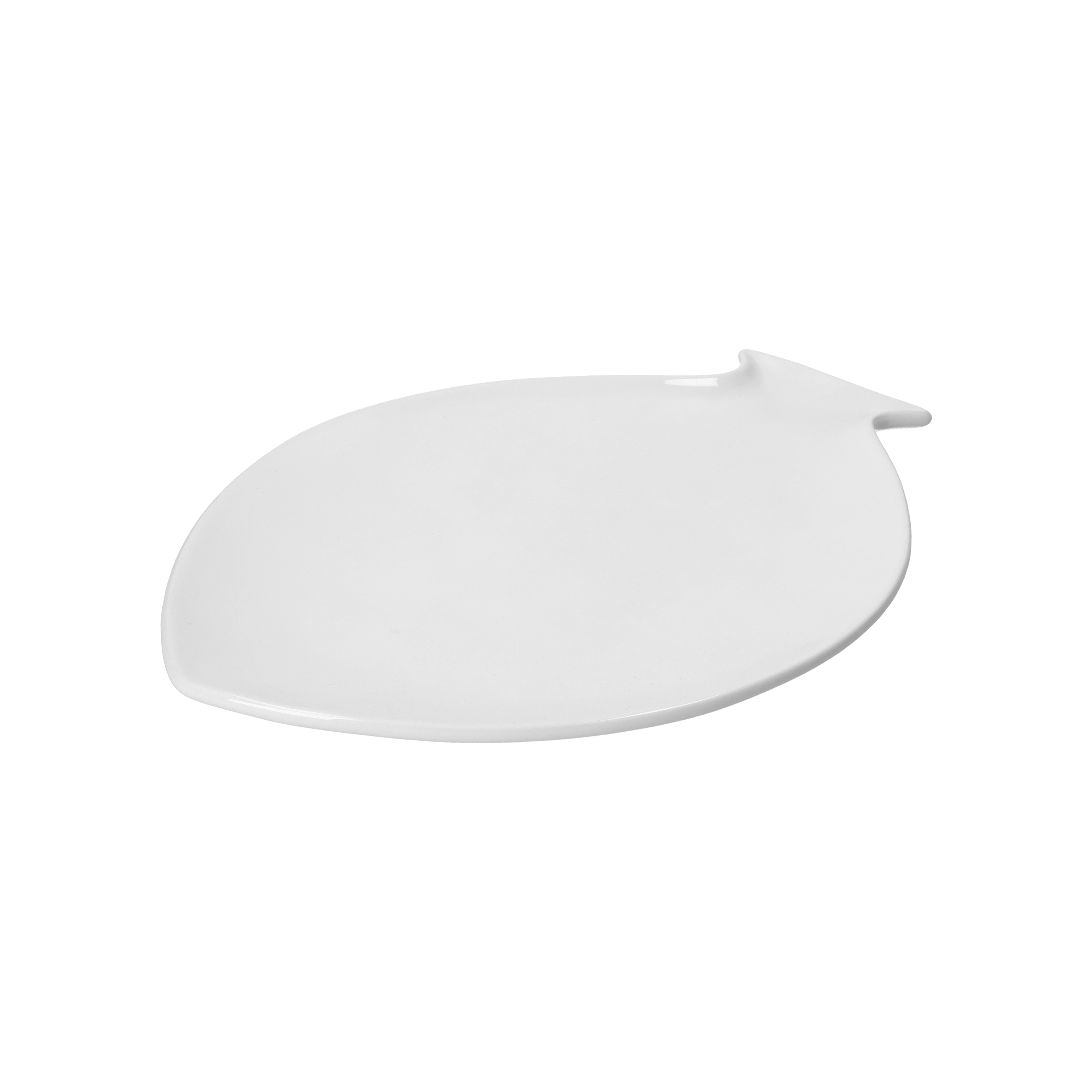 Piatto pesce bianco in ceramica 36x25x3 cm