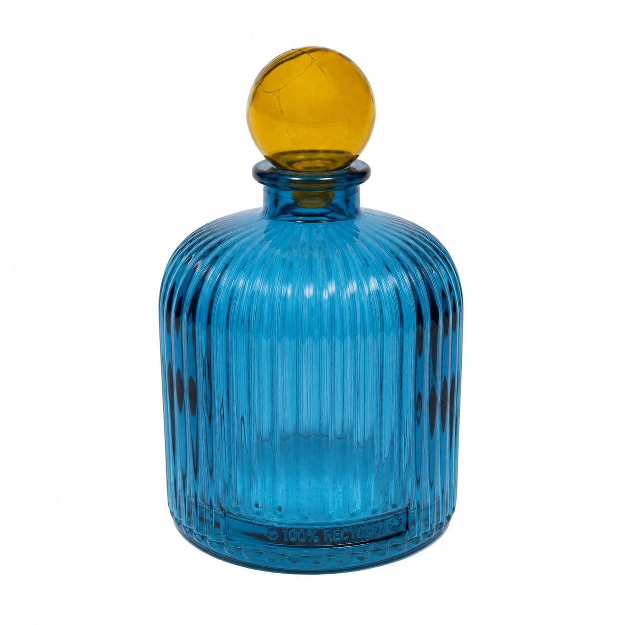 Tappo vetro giallo decorativo Ø8 cm