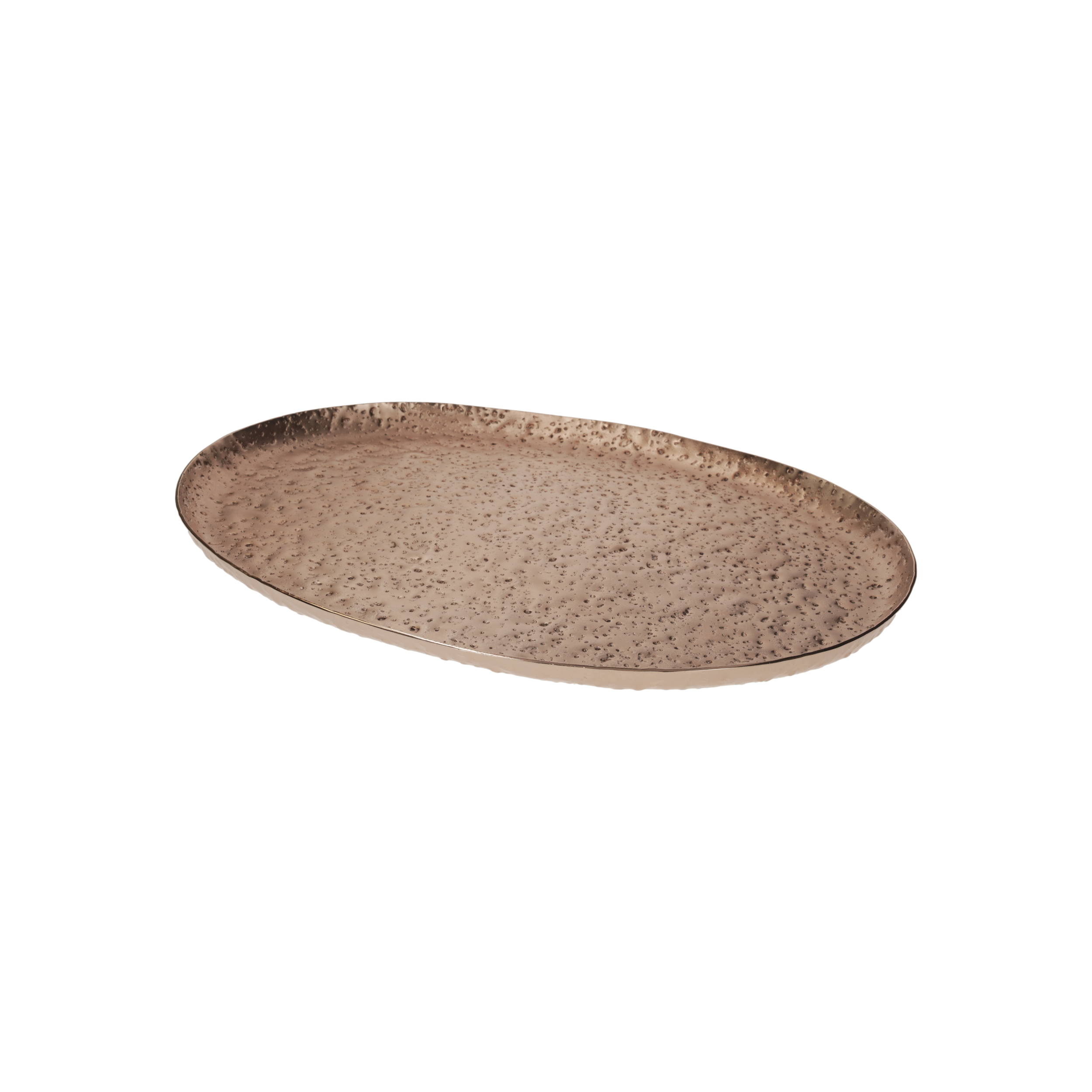 Vassoio ovale ramato in acciaio h 2x45x32 cm