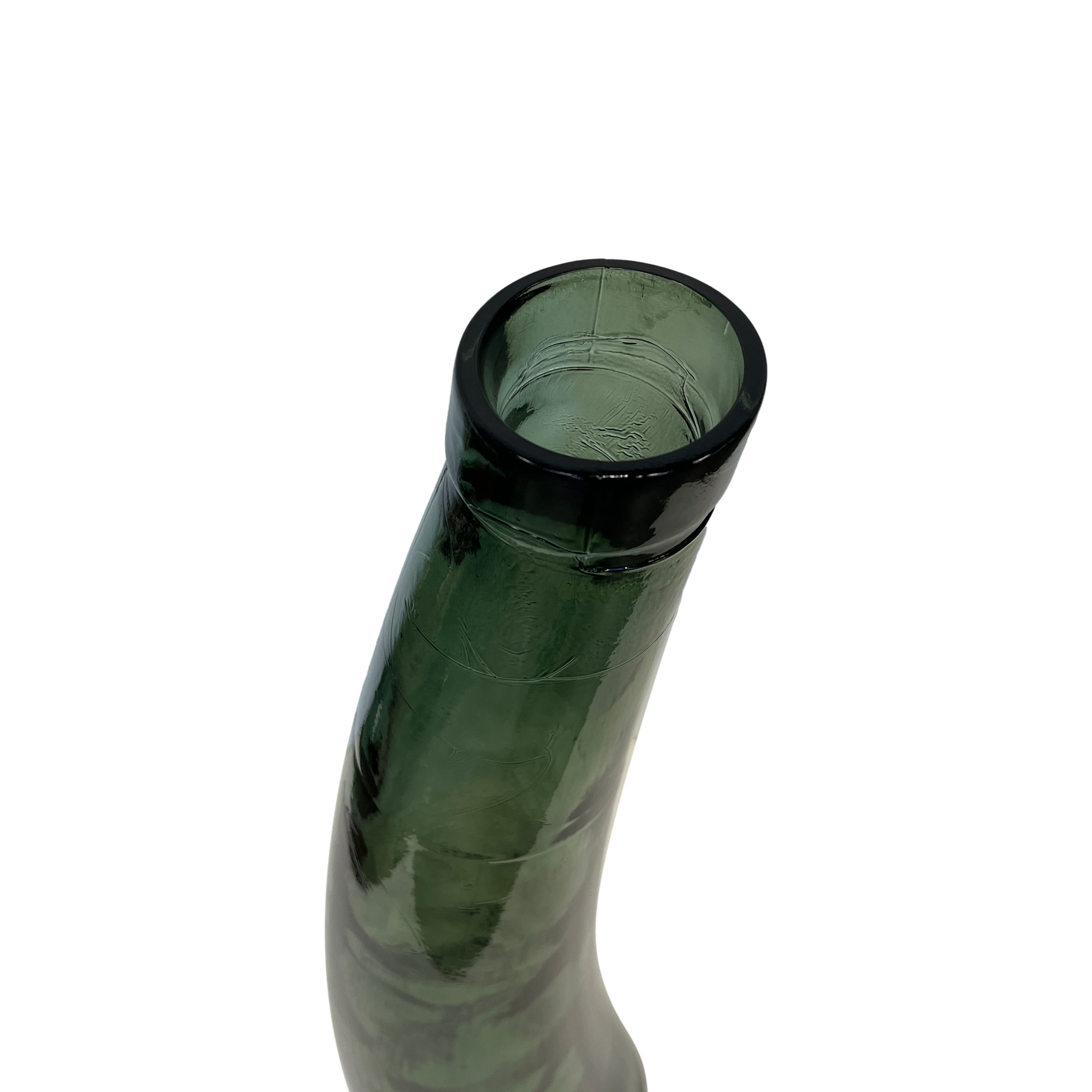 Vaso vela verde in vetro h 80 d 19 cm