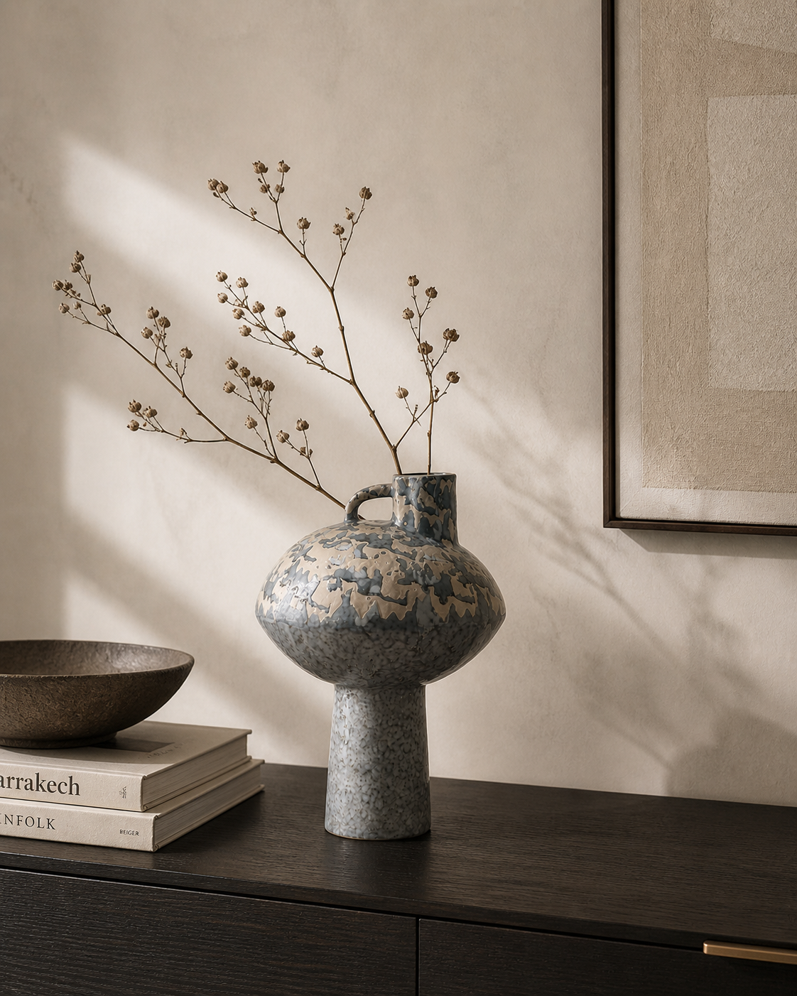 Brocca moderna azzurra in ceramica h 41x27 cm