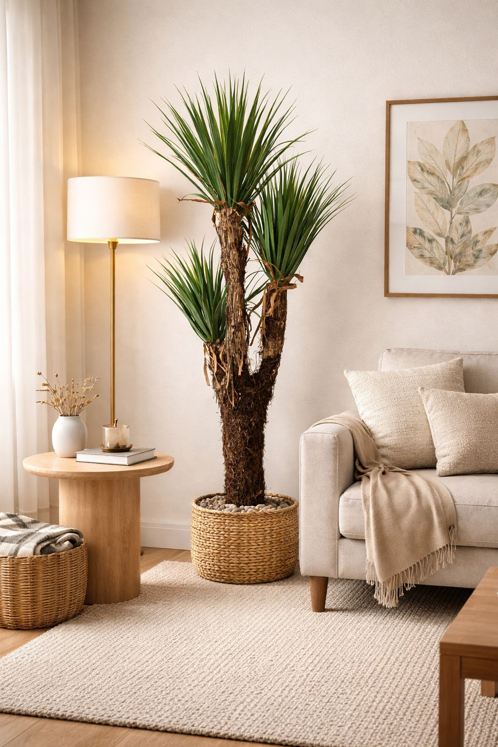 Pianta Yucca artificiale con vaso, Altezza cm 150