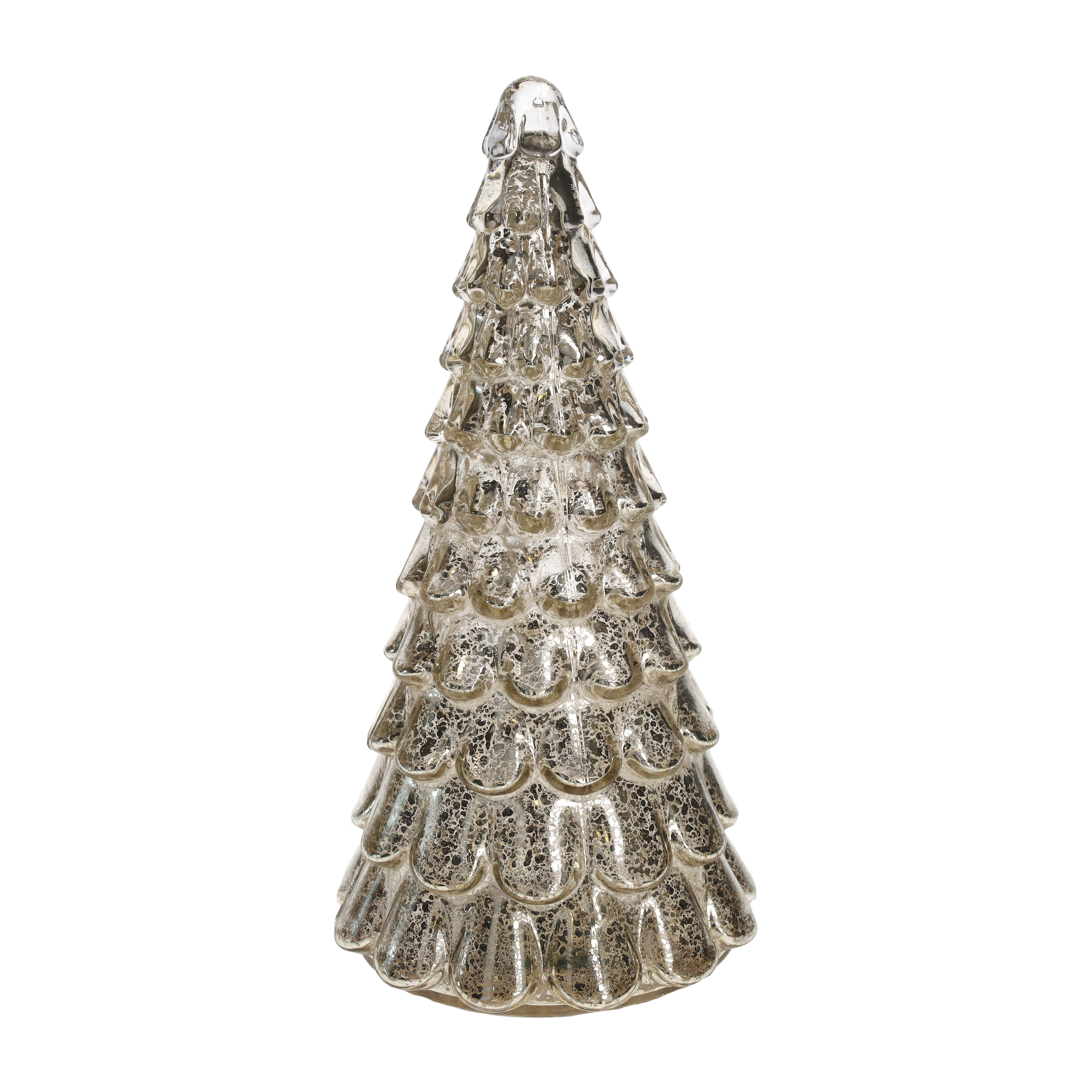 Albero silver in vetro con LED Ø 15 x 30 h cm