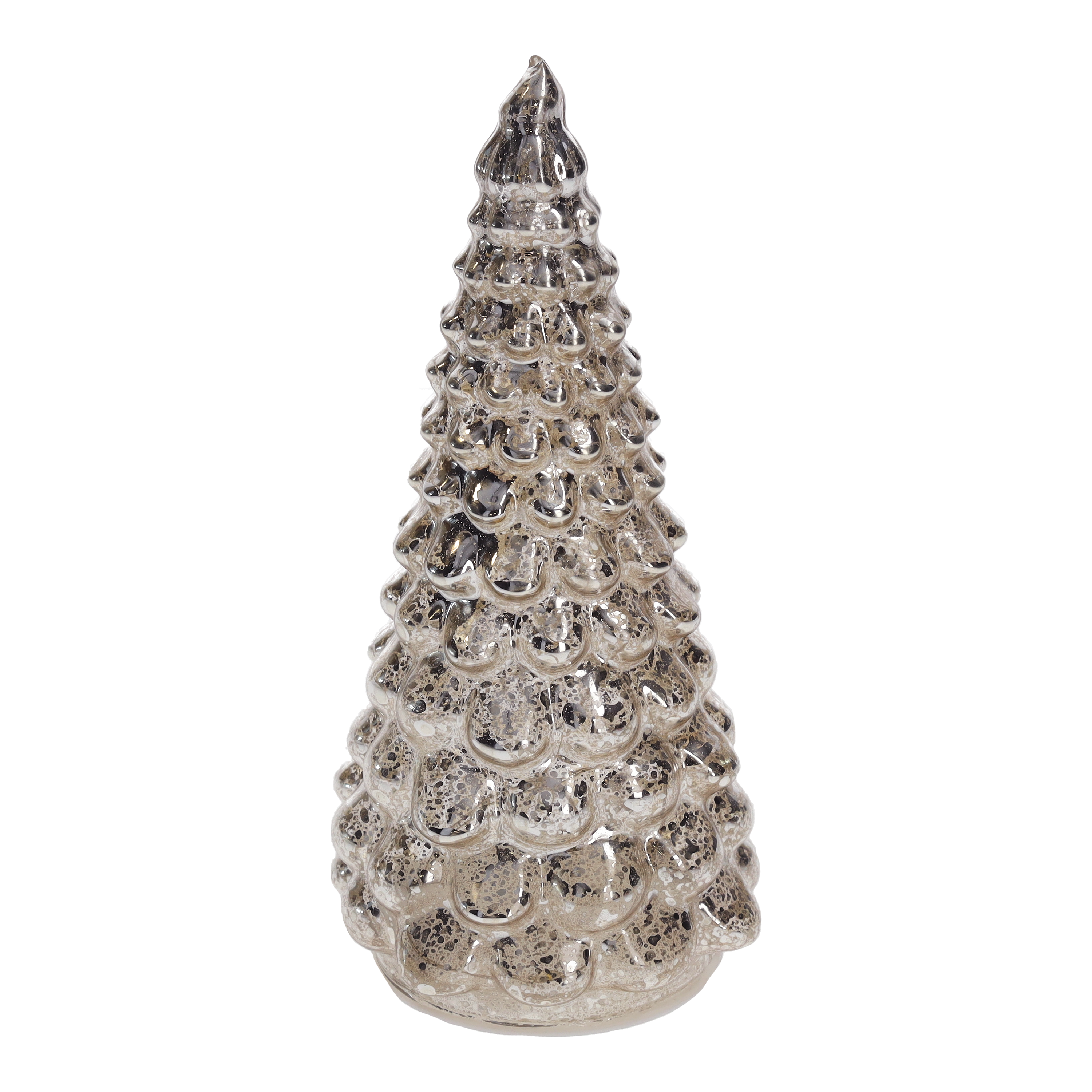 Albero silver in vetro con LED Ø 8 x 18 h cm