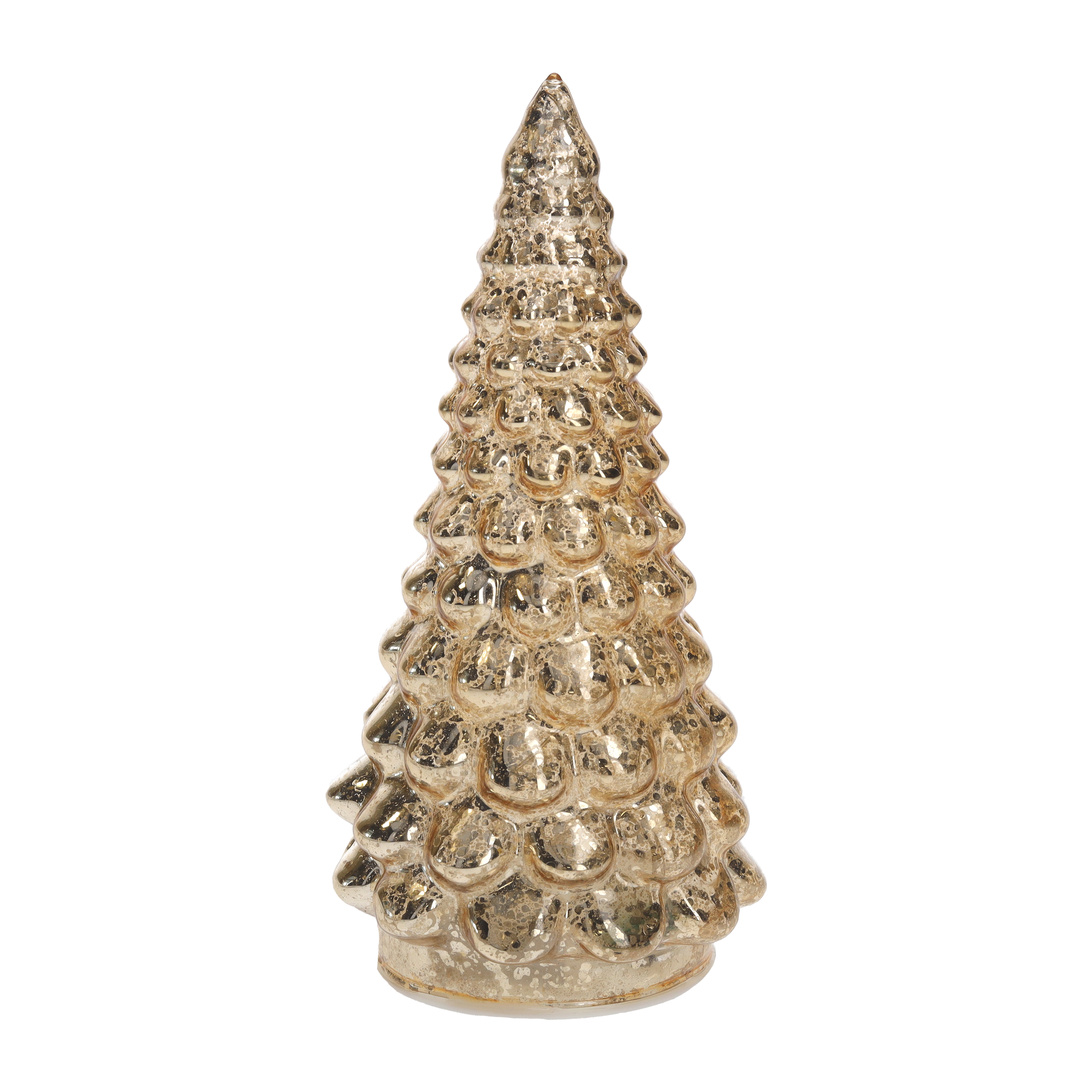 Albero champagne in vetro con LED Ø 8 x 18 h cm
