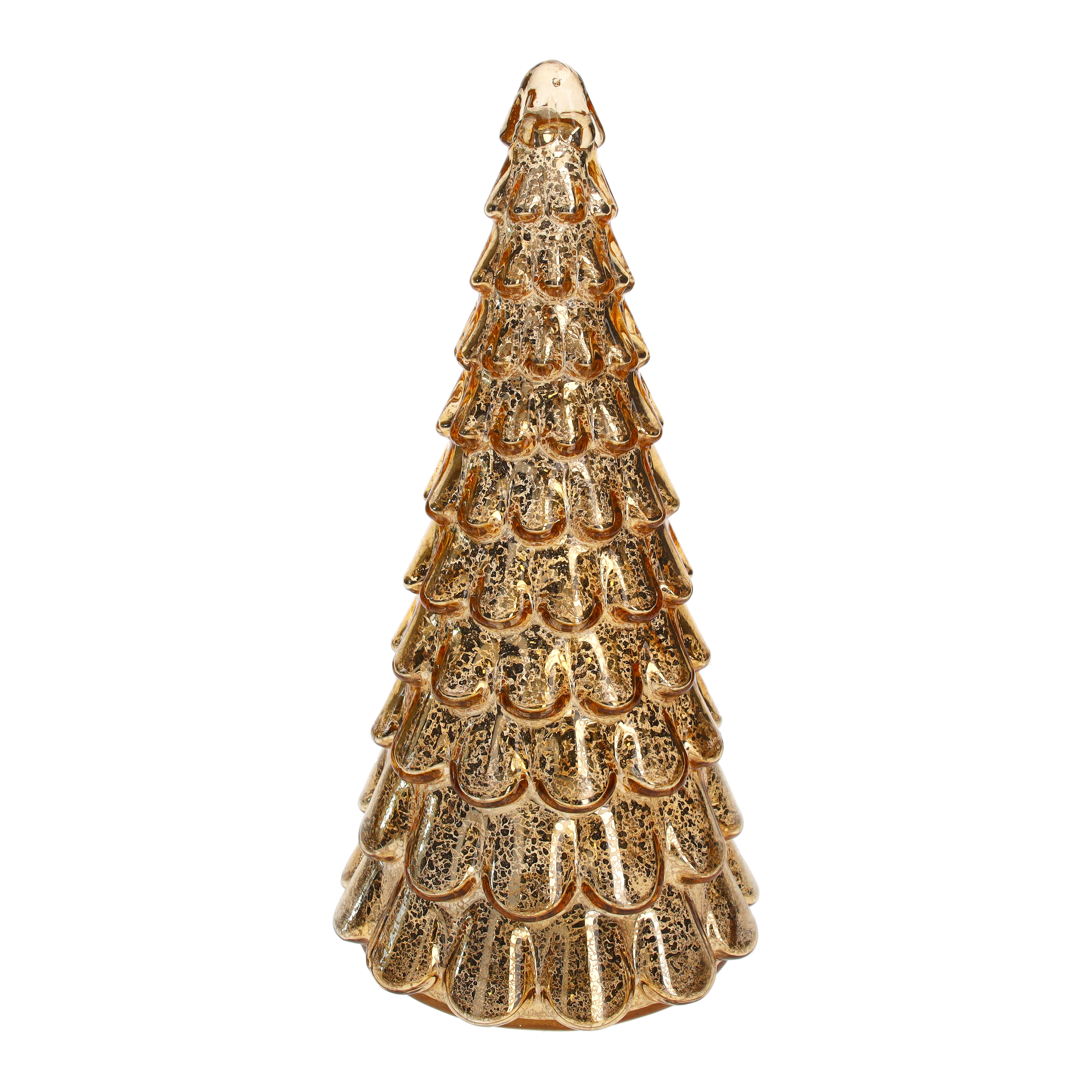Albero oro in vetro con LED Ø 19 x 40 h cm