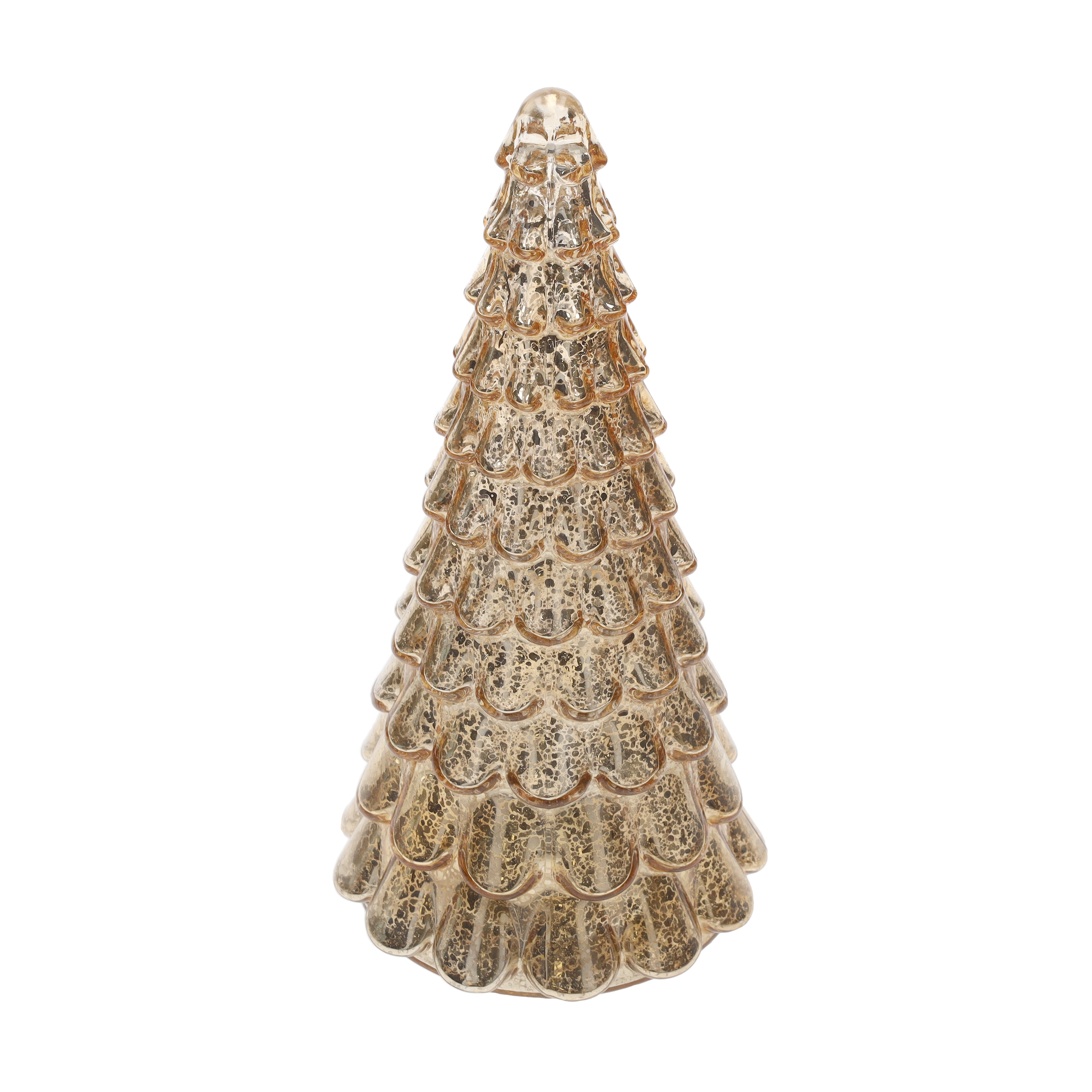 Albero oro in vetro con LED Ø 15 x 32 h cm