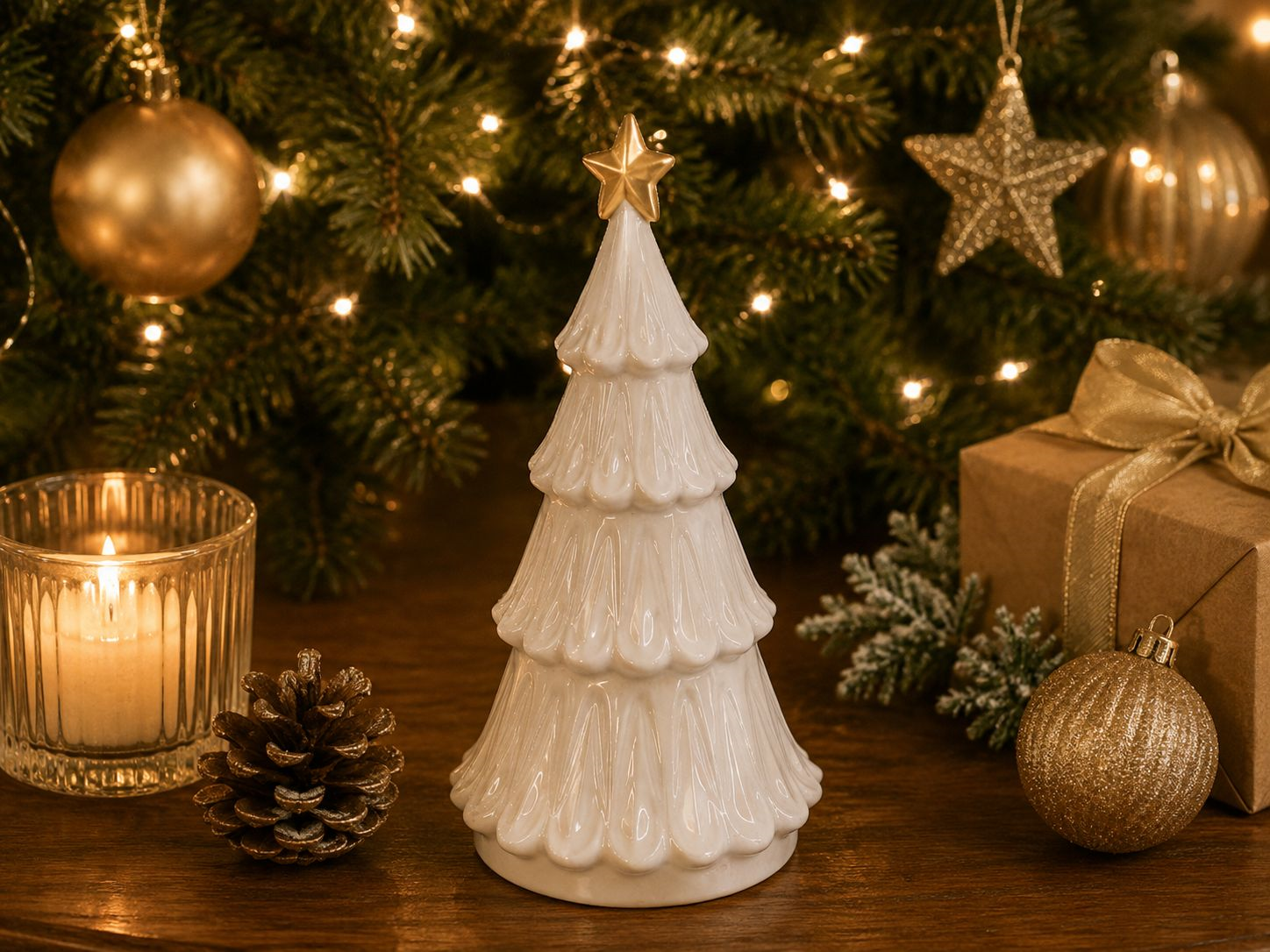 Albero bianco in ceramica Ø 15 x h 31 cm
