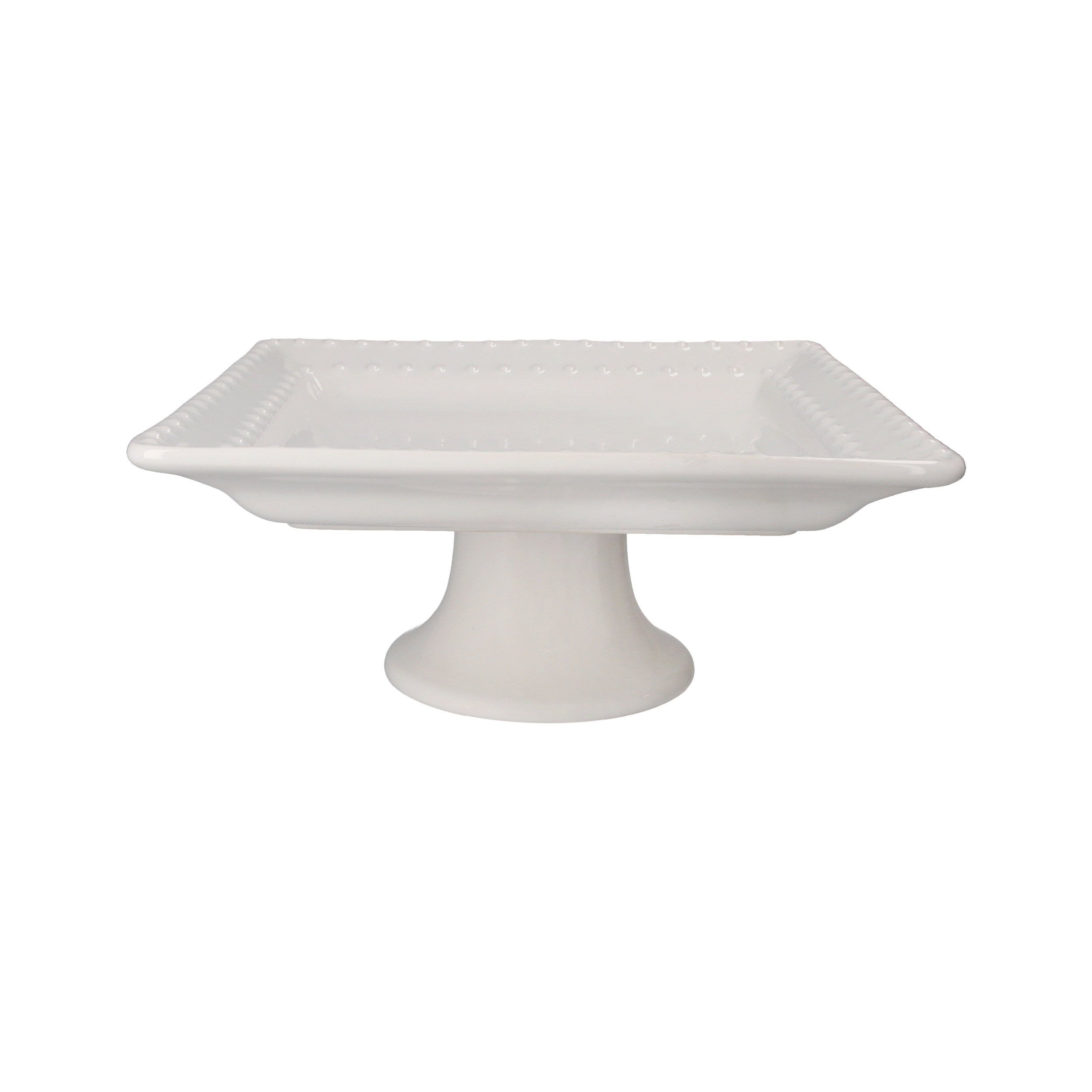 Alzata Quadra Bianca in Ceramica H13x28x28