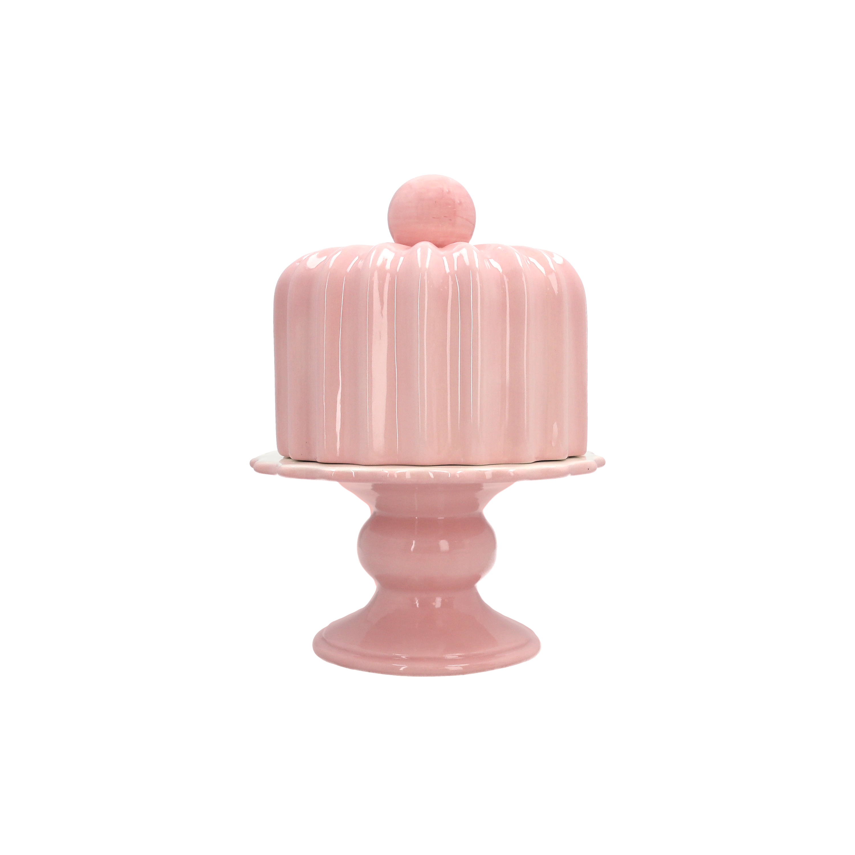 Alzata con coperchio pink 24x17 cm