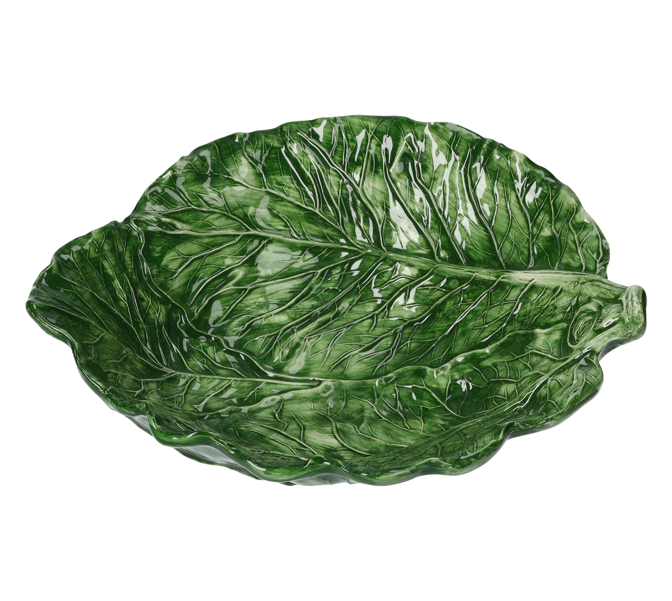Alzata foglia verza verde 33x31x10 h cm