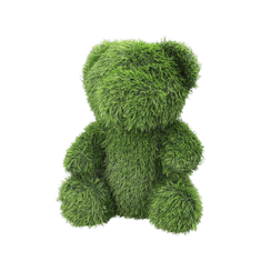 Orso medio h 50x35x30 cm in erba sintetica colore verde