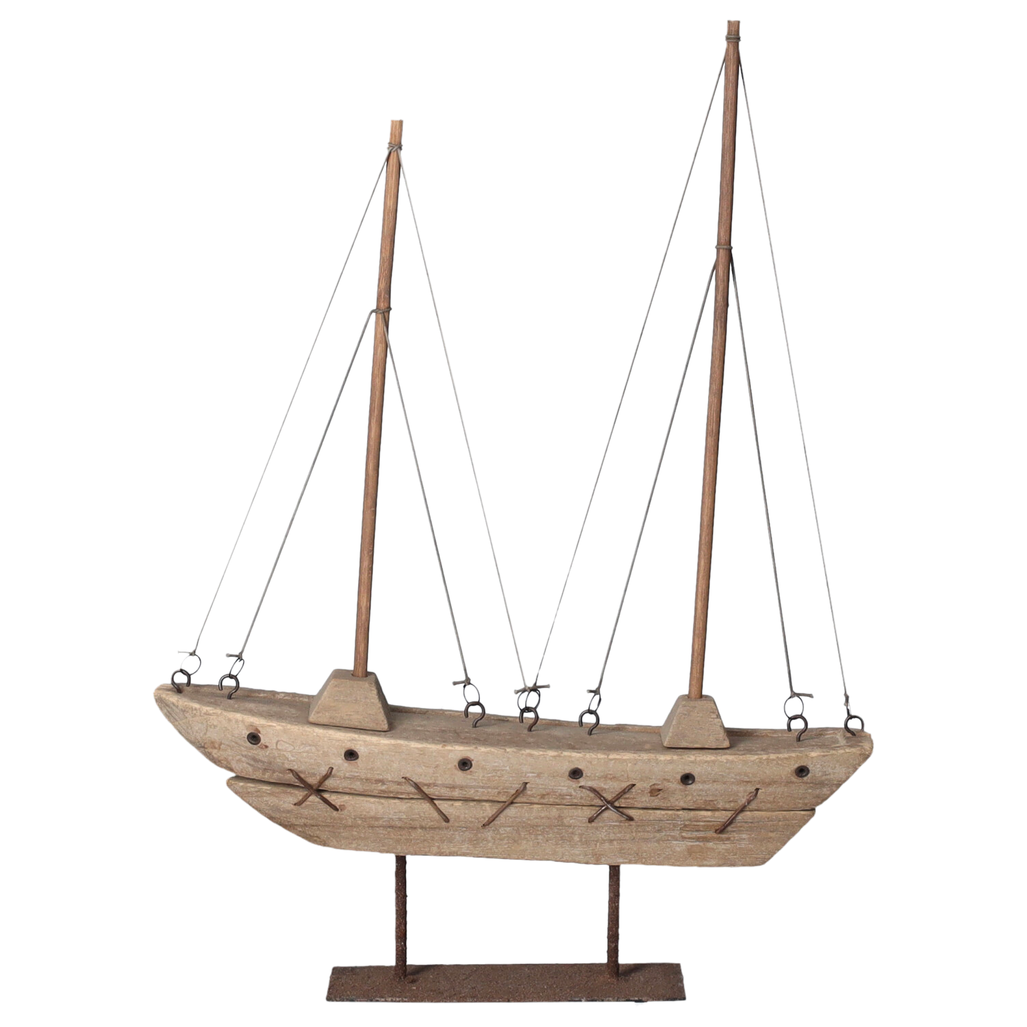 Peschereccio decorativo legno naturale 30x42