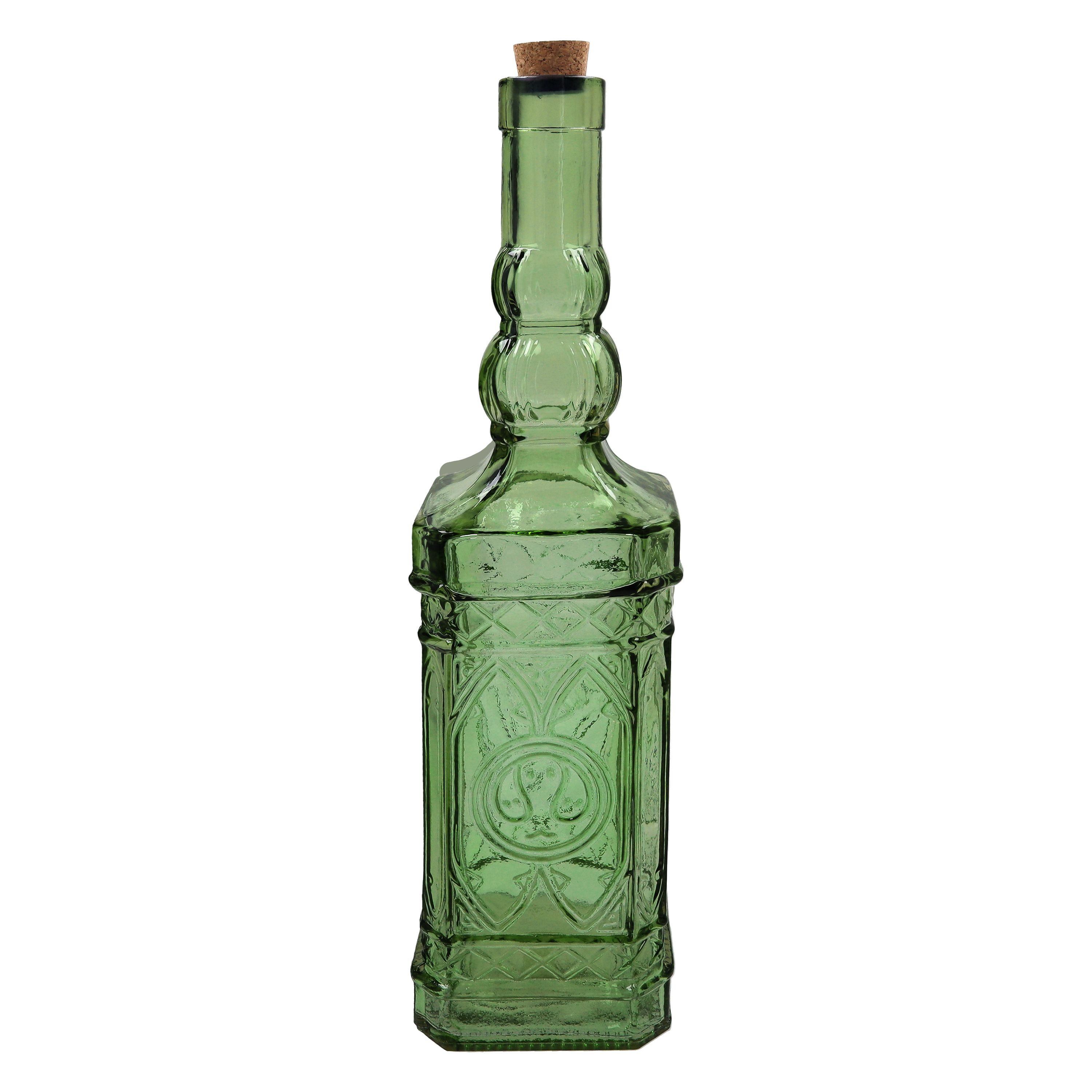 Bottiglia decorativa verde con tappo Altezza cm 48