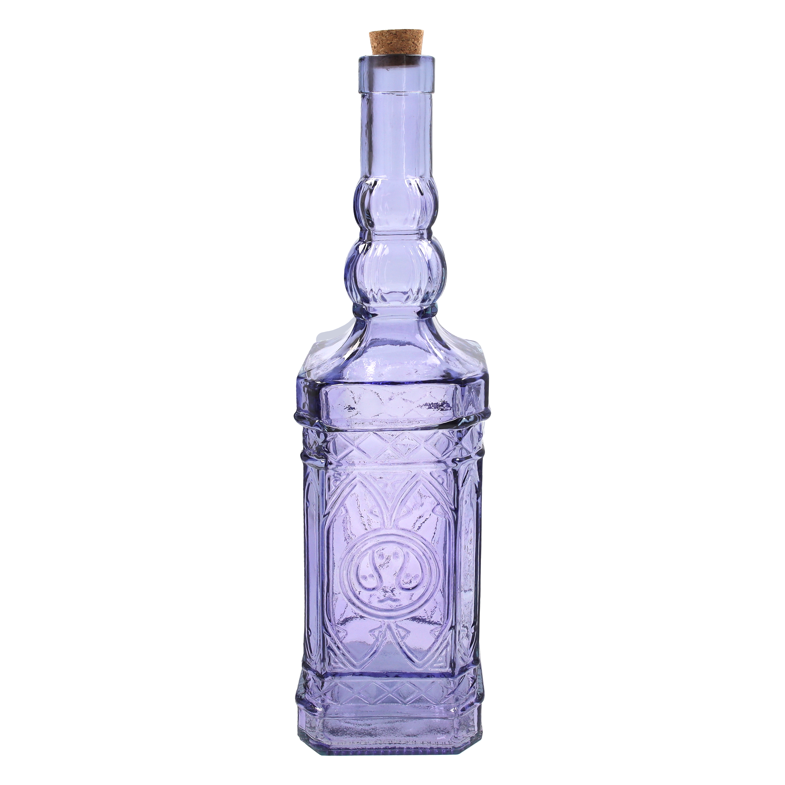 Bottiglia decorativa colore viola con tappo Altezza cm 48