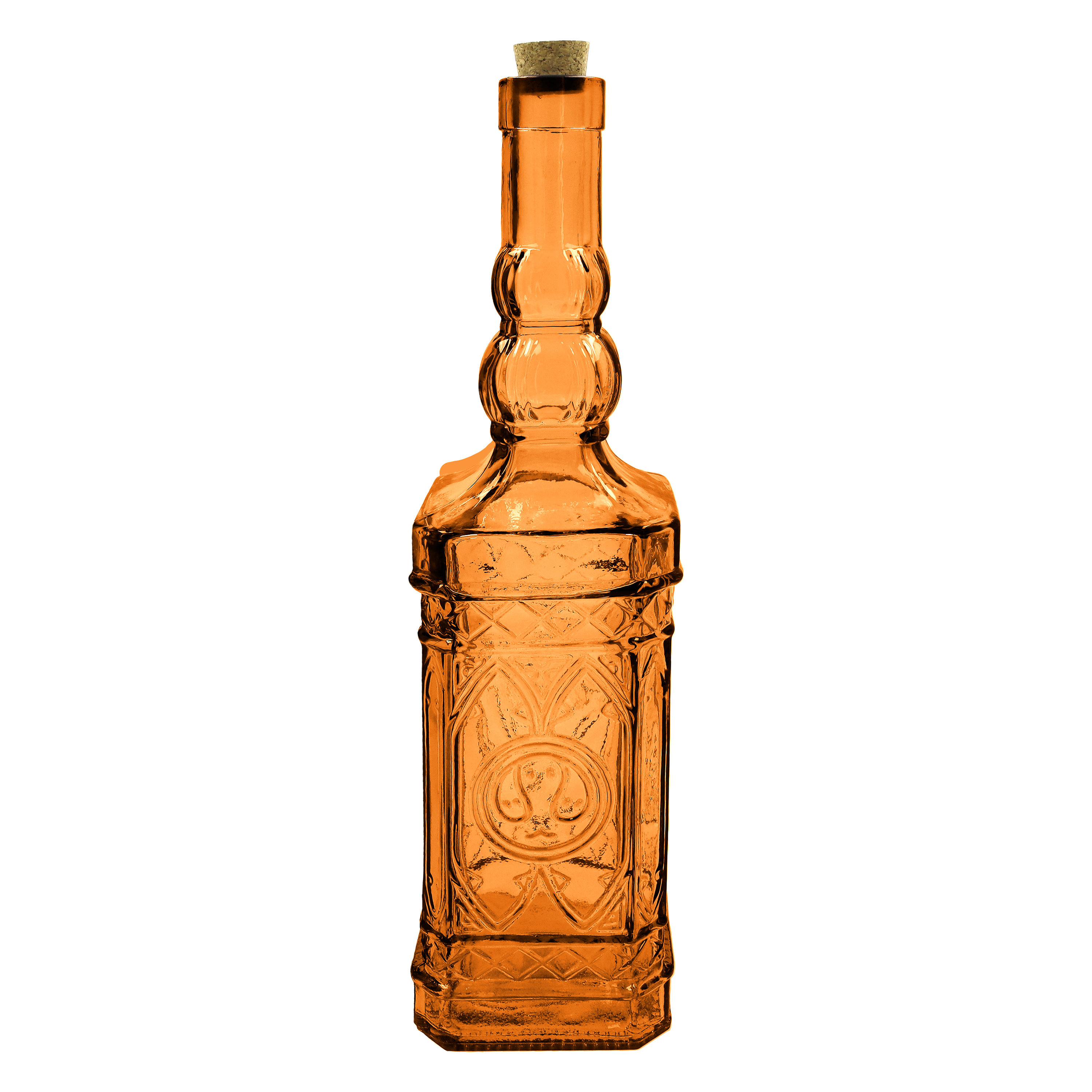 Bottiglia decorativa giallo scuro con tappo Altezza cm 48
