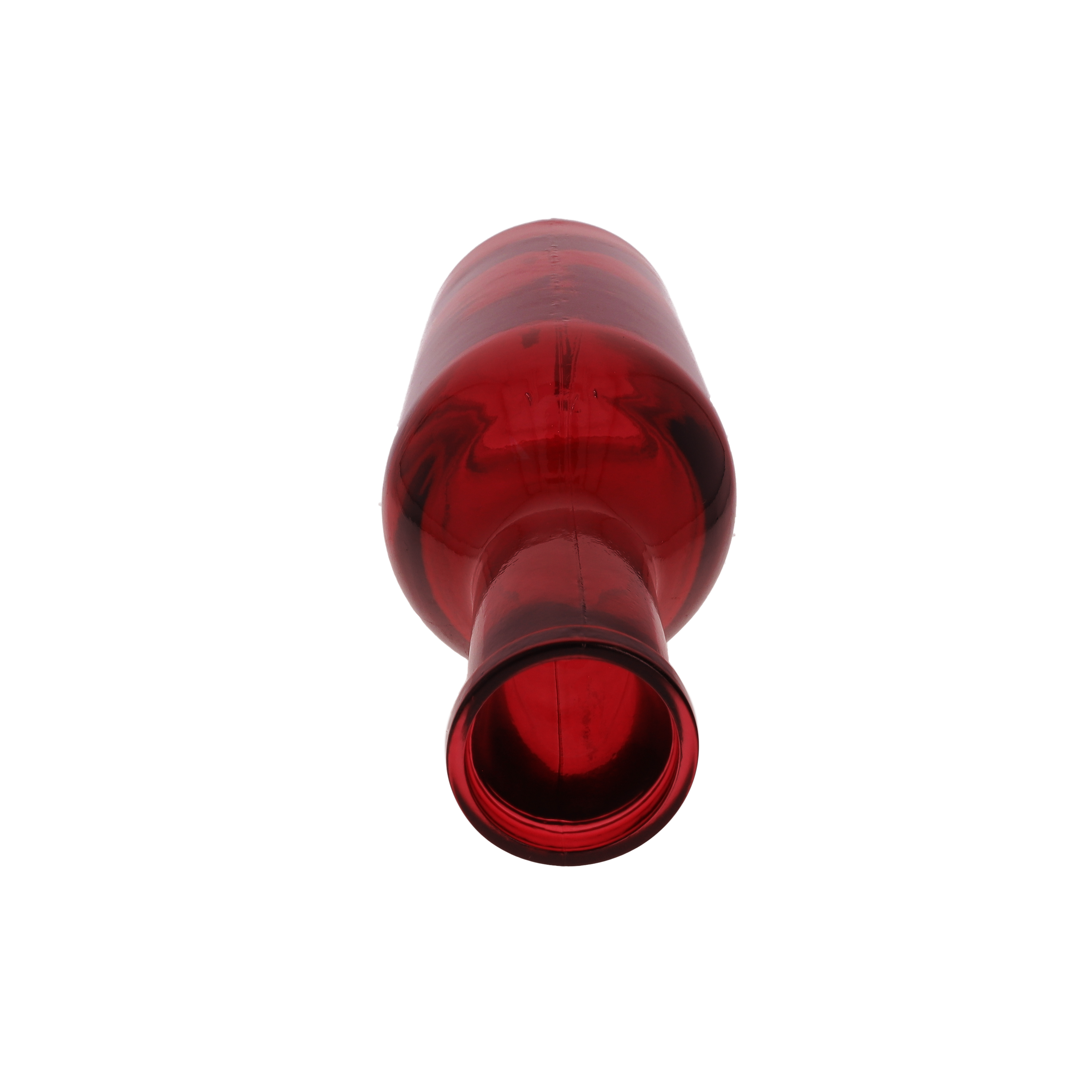 Bottiglia decorativa in vetro rosso Altezza cm 50