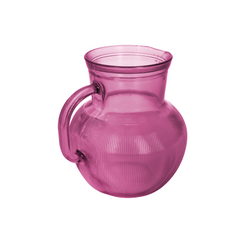 Brocca in vetro fucsia h 20 d 17 cm