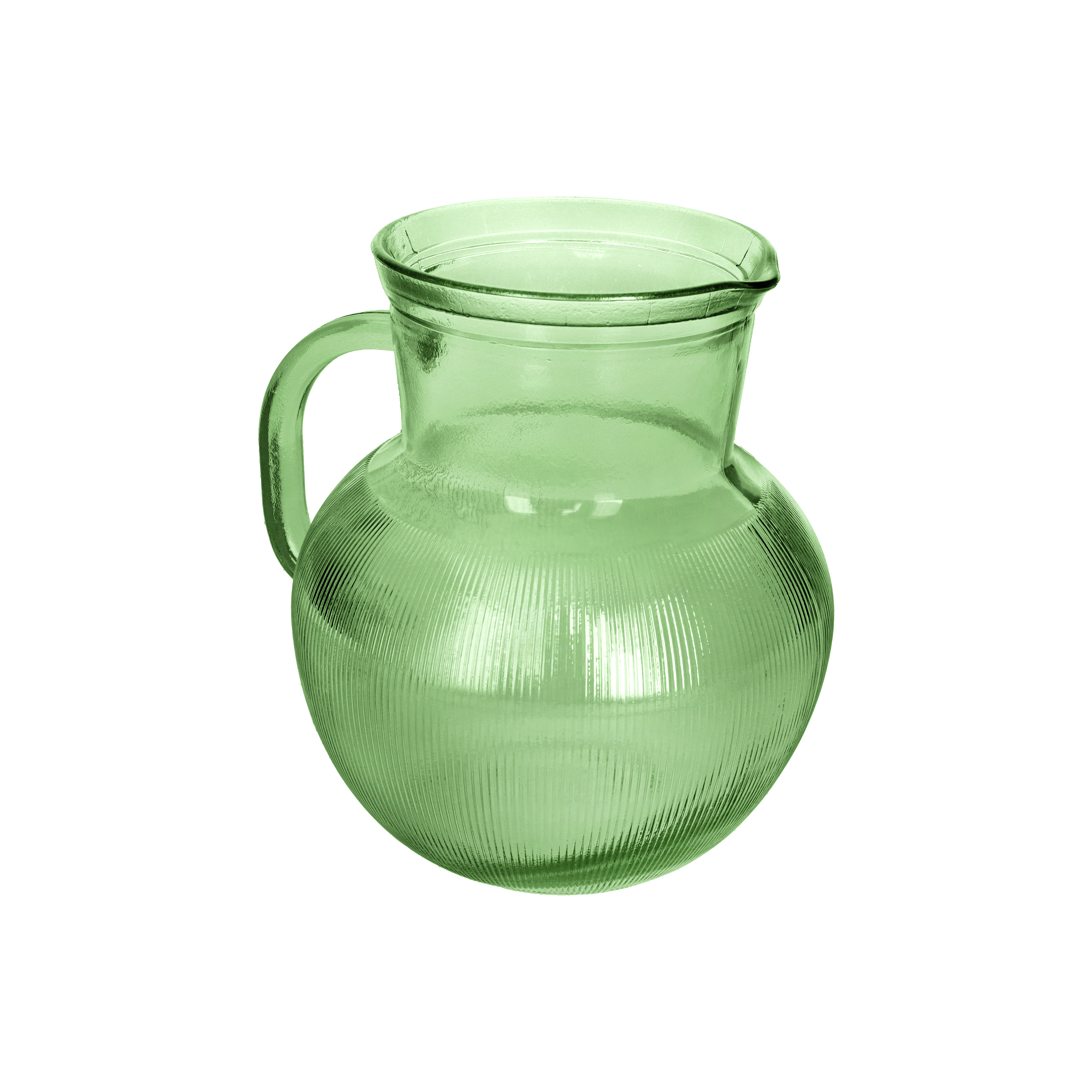 Brocca verde in vetro h 20 d 17 cm