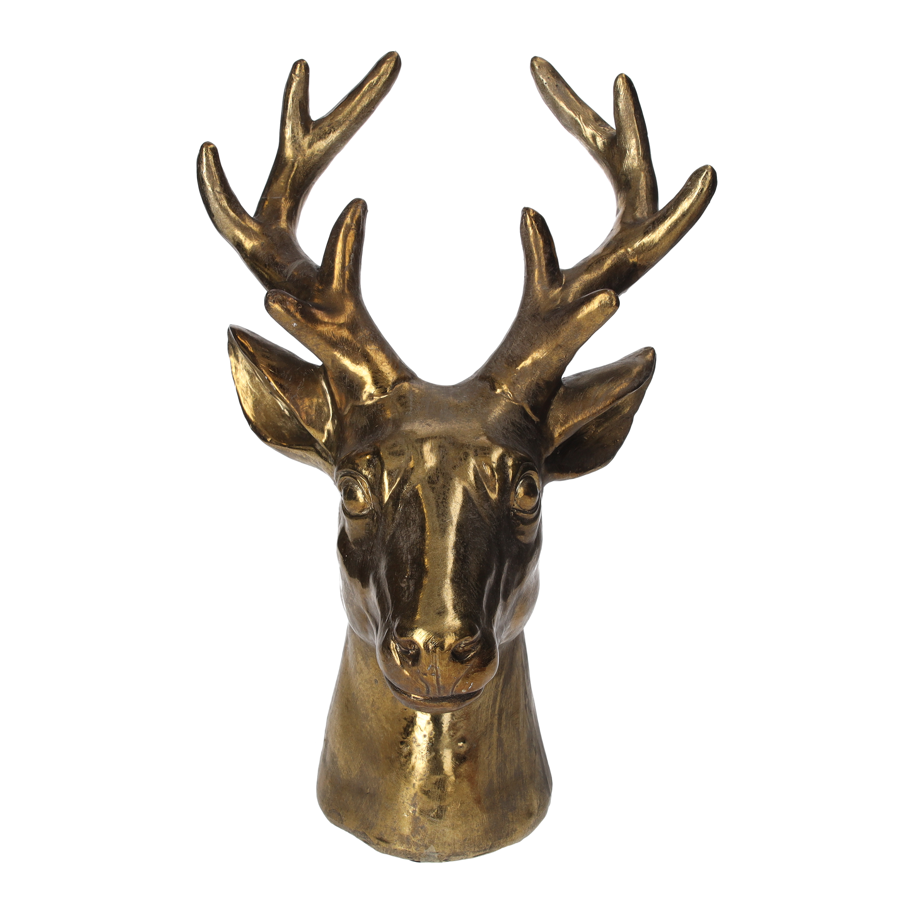 Testa cervo gold h 39x21 cm in resina