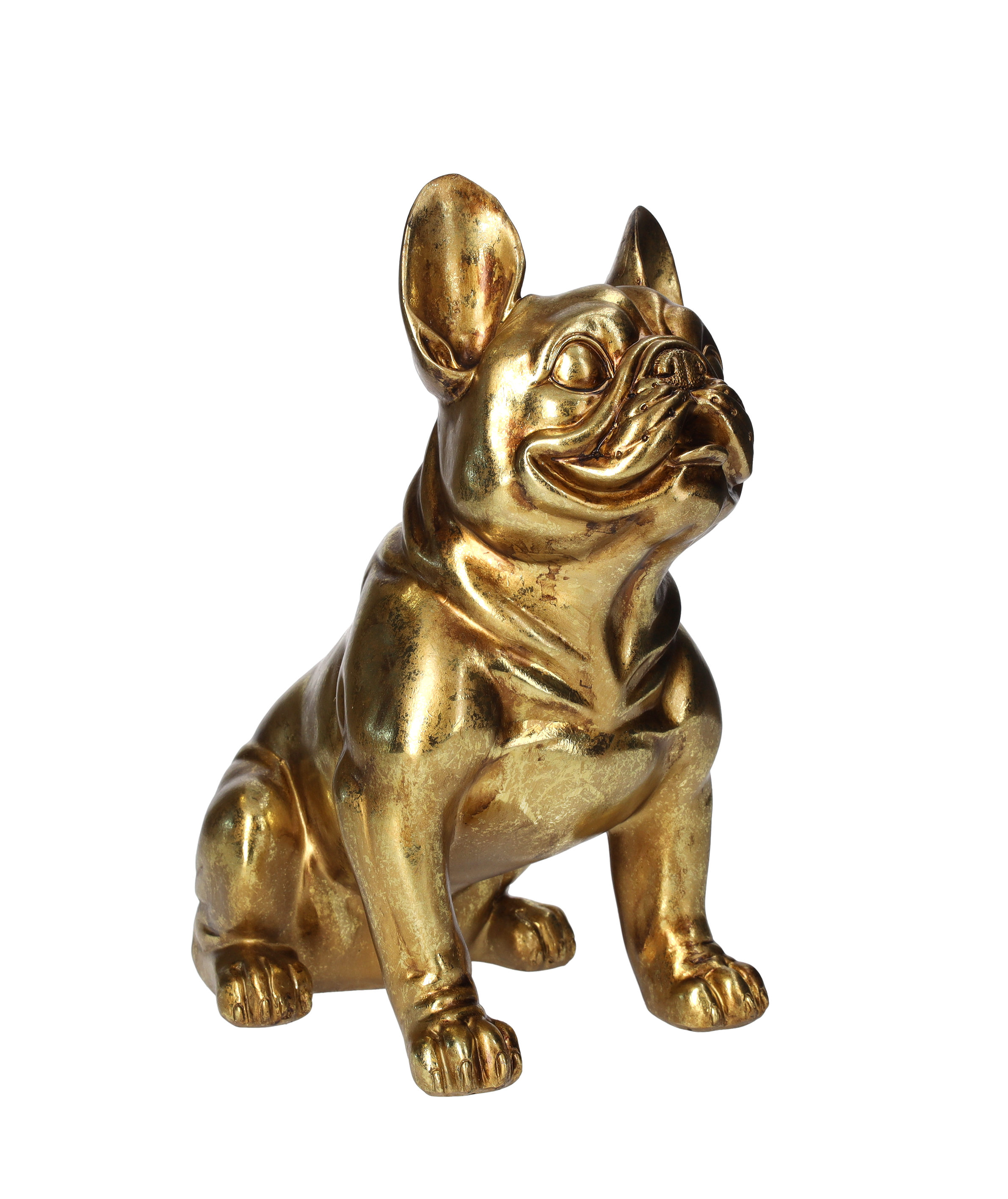 Batdog dorato in resina h 32 x 30 x 18 cm