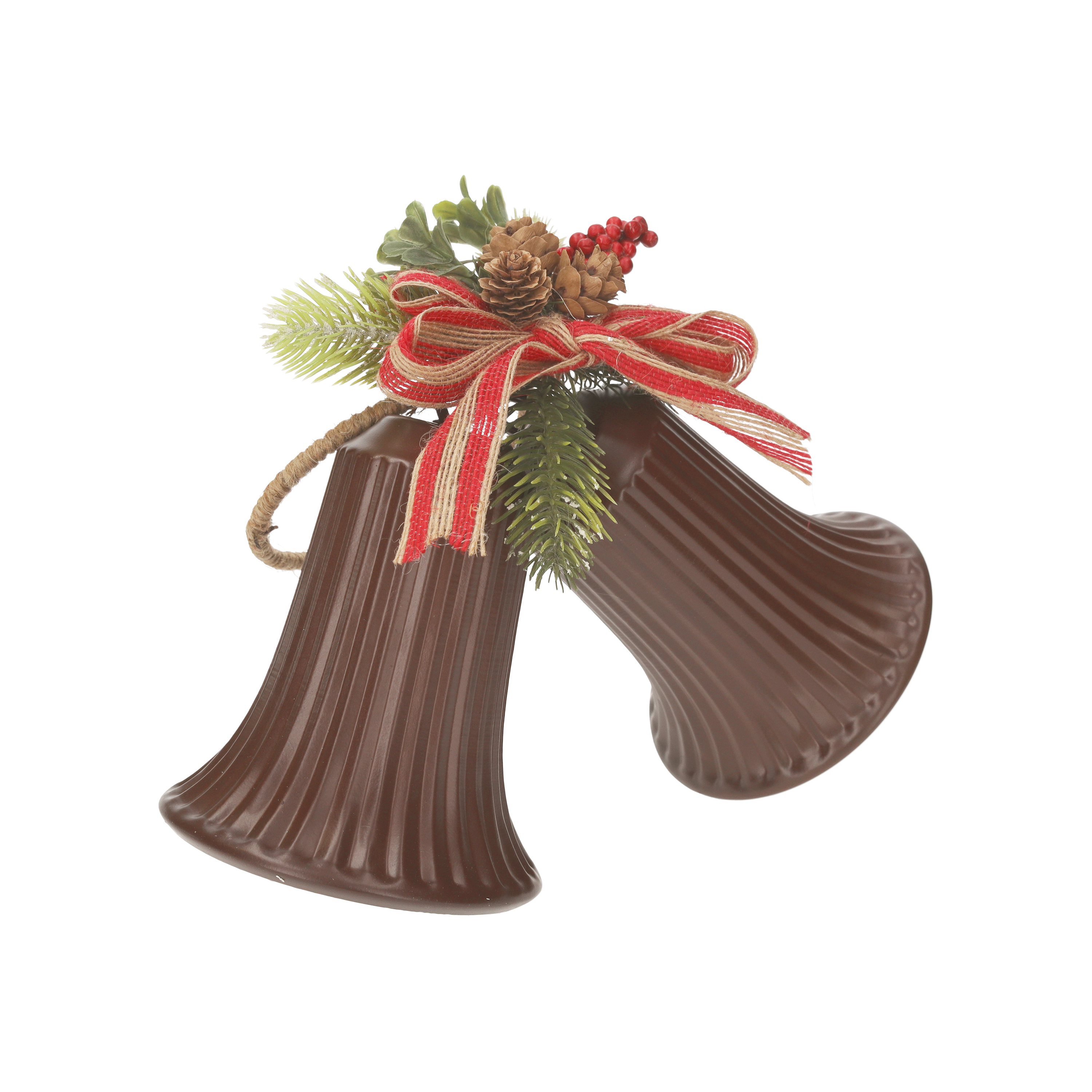 Coppia campane in ferro brown 22 x 14 x 19 h cm