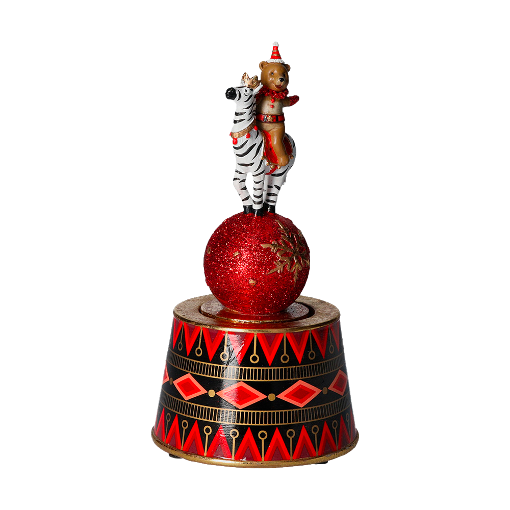 Carillon rosso zebra natalizio Ø 23 x h 12 cm