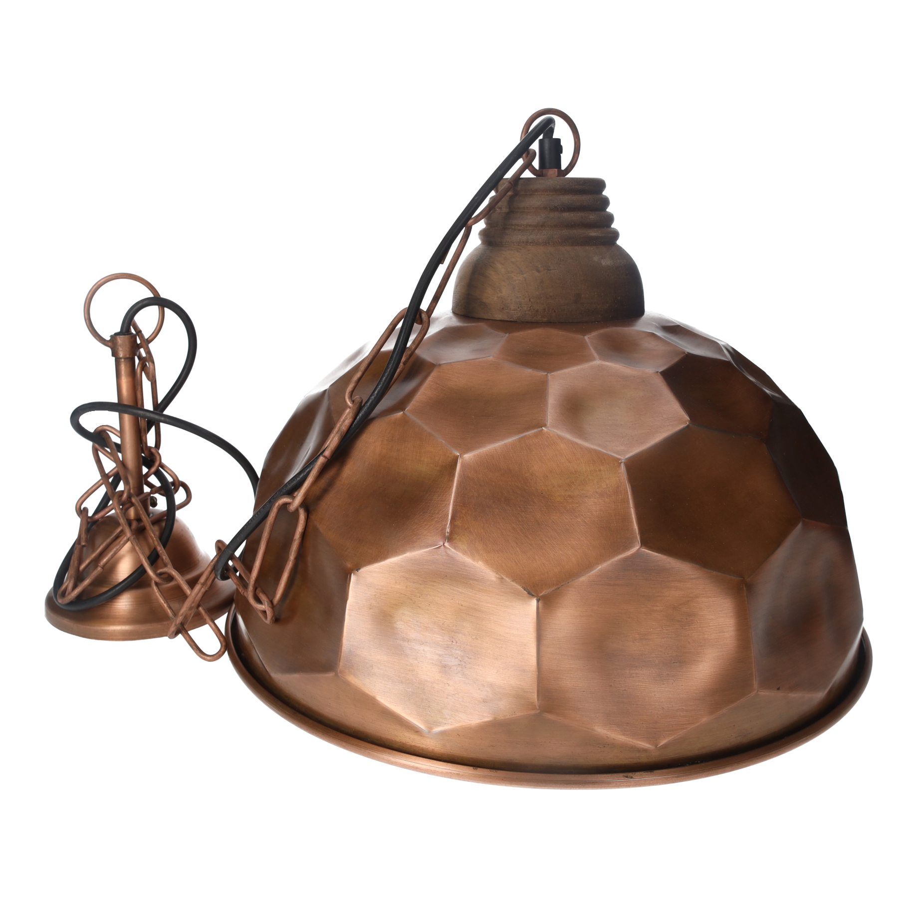 Lampadario in metallo color rame esagoni d 40 h 35 cm