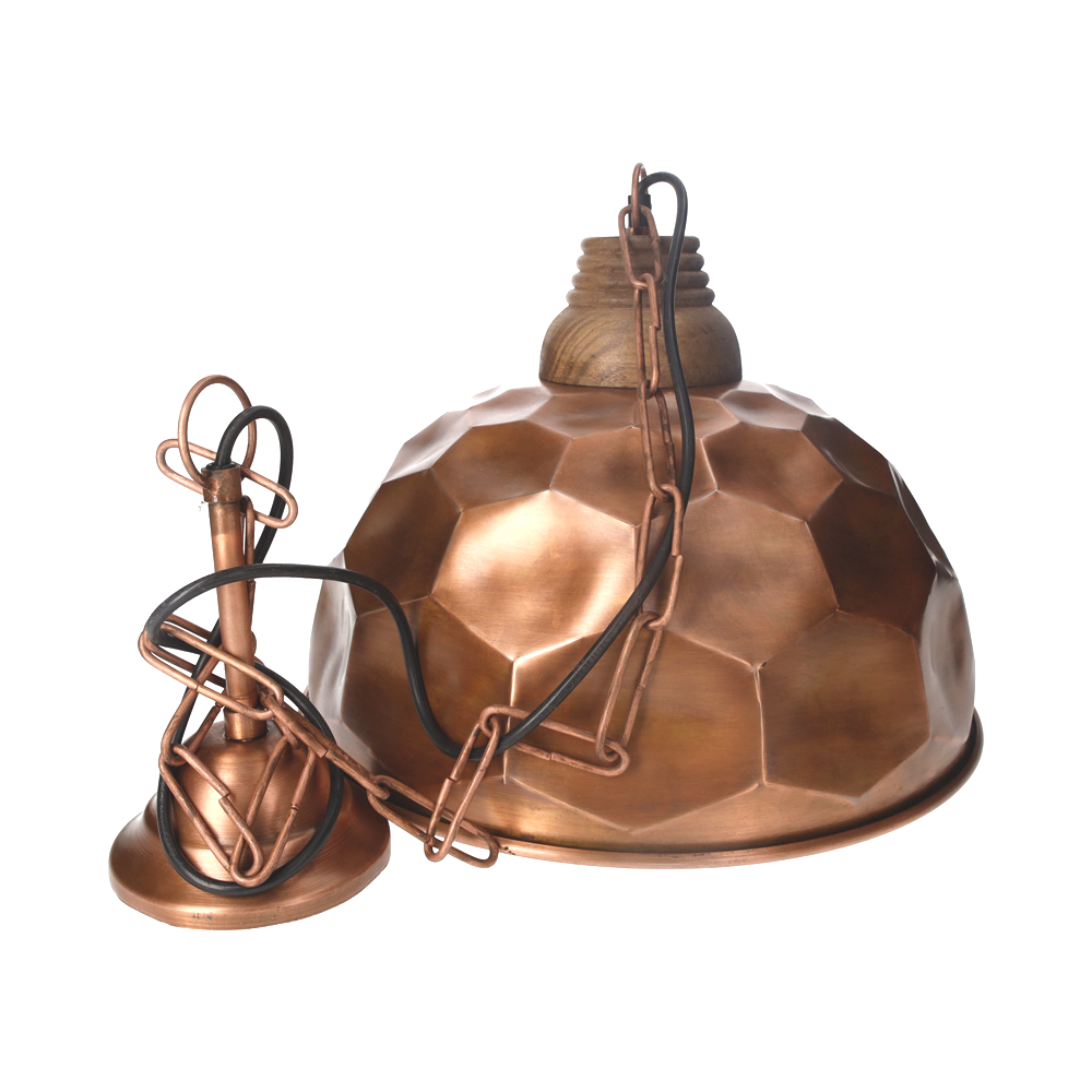 Lampadario in metallo color rame esagoni d 40 h 35 cm