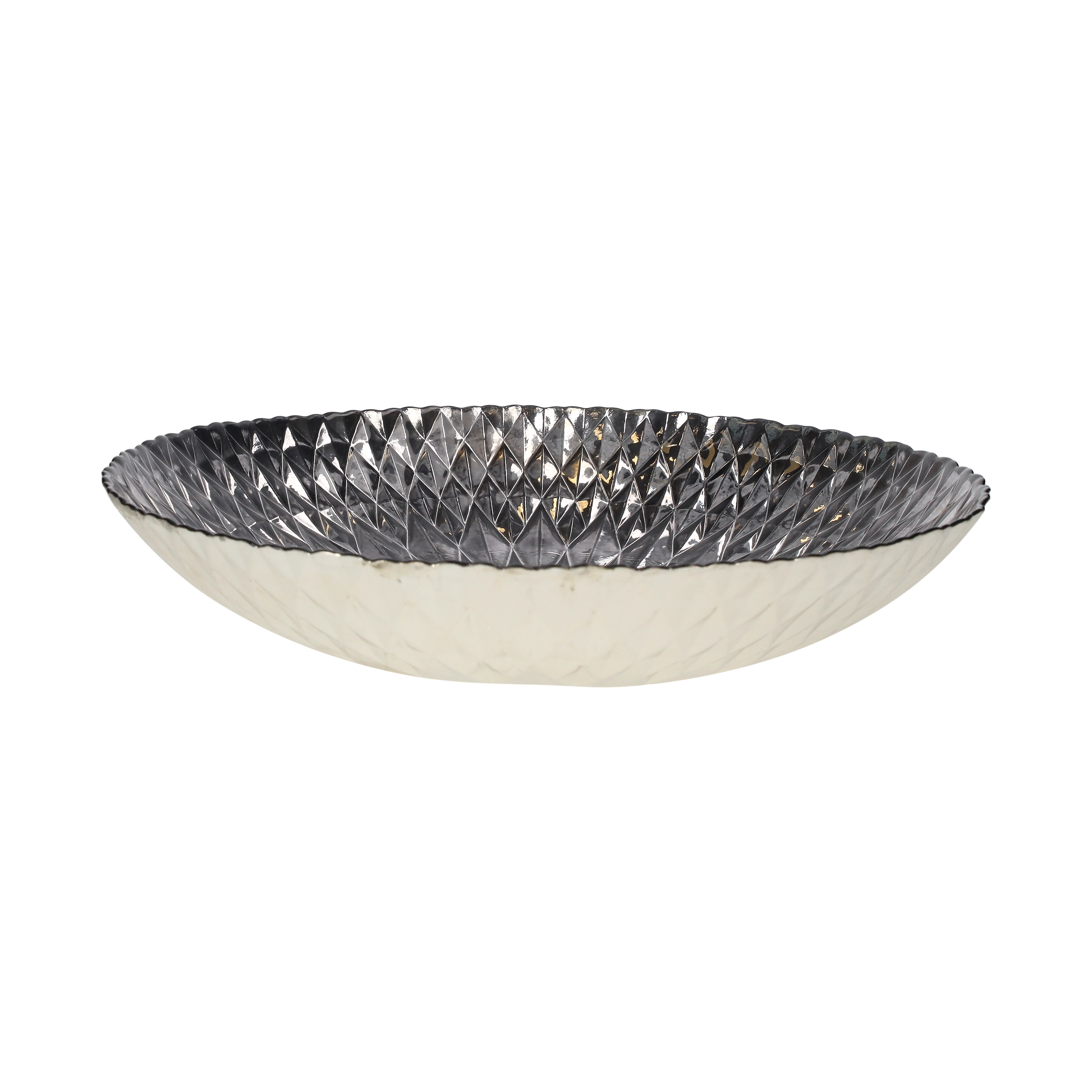 Centrotavola vetro silver/black 33 cm
