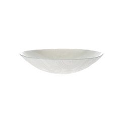 Centrotavola d 40 h 10 cm in vetro bianco