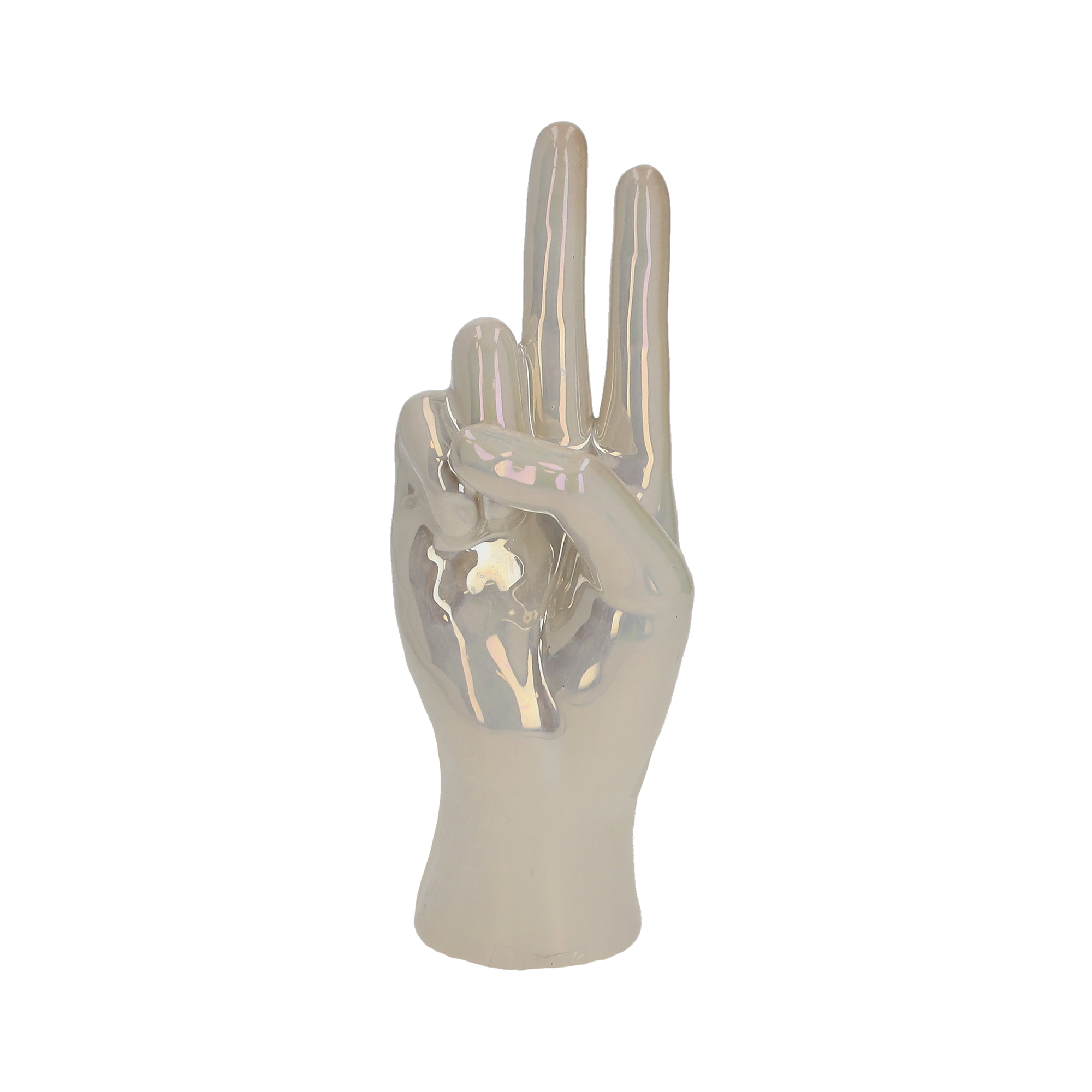 Mano "Vittoria" in ceramica bianco perlato h 25x10x7 cm