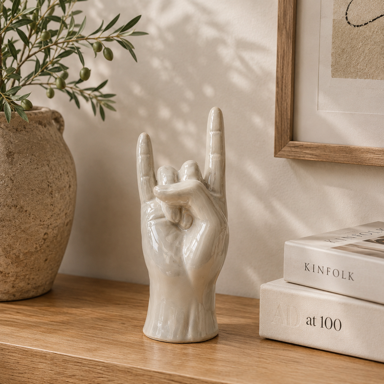 Mano "corna" decorativa h 22x10x7 cm